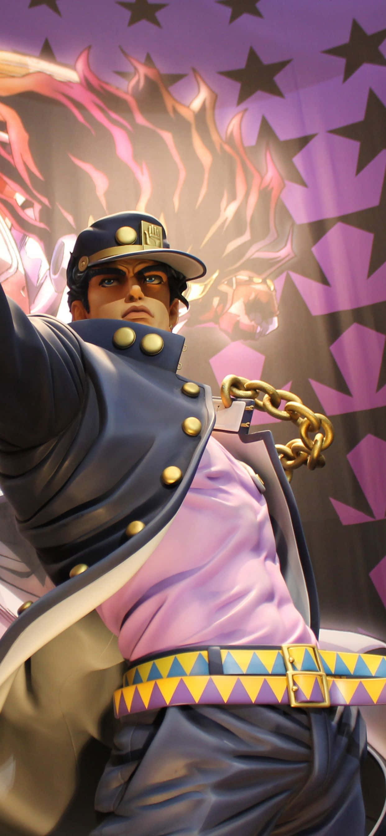 Jojo'nun Tuhaf Macerası iPhone Jotaro Heykeli Duvar Kağıdı