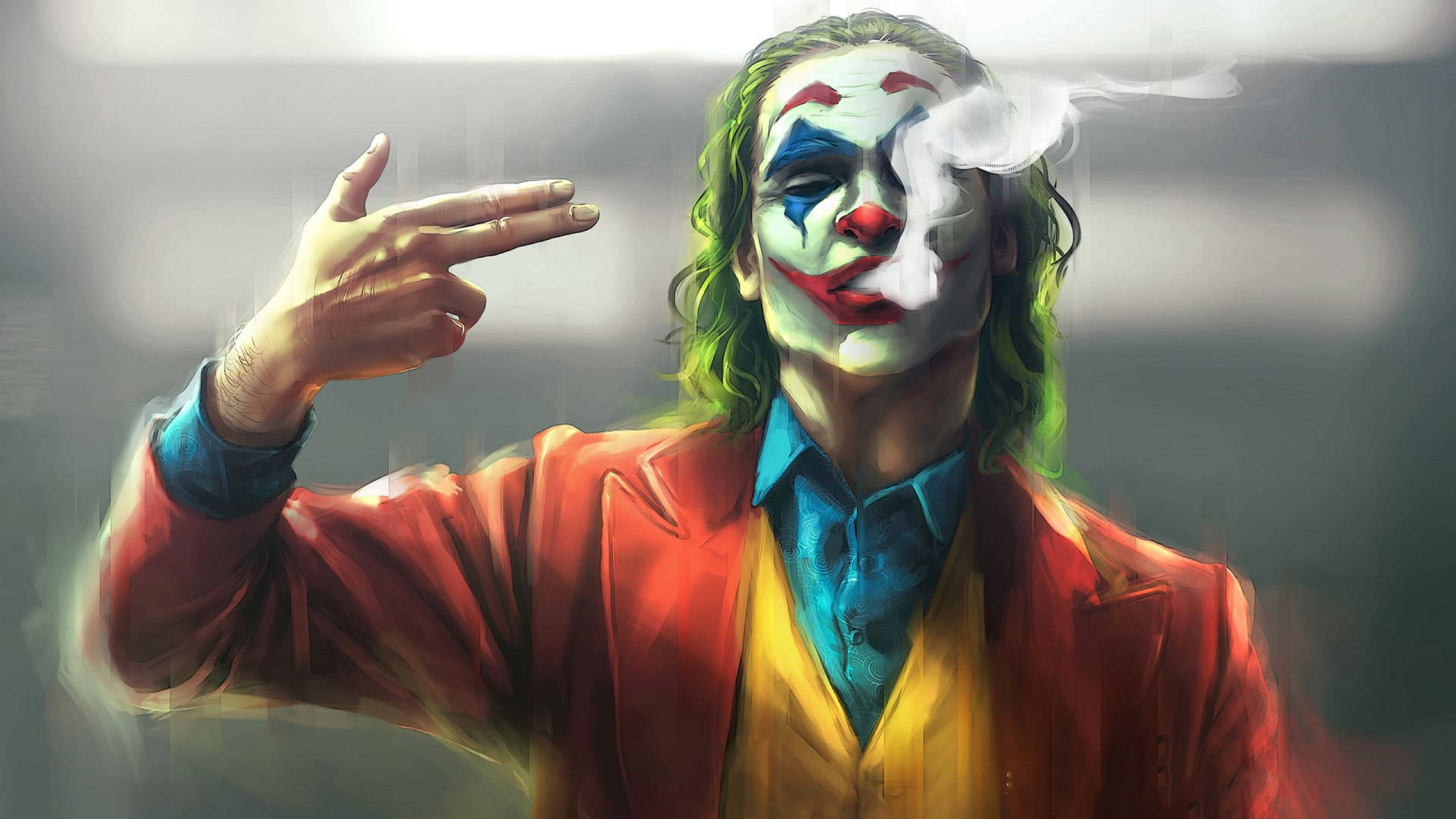 Joker 2019 Sigara İçen Tablo Duvar Kağıdı