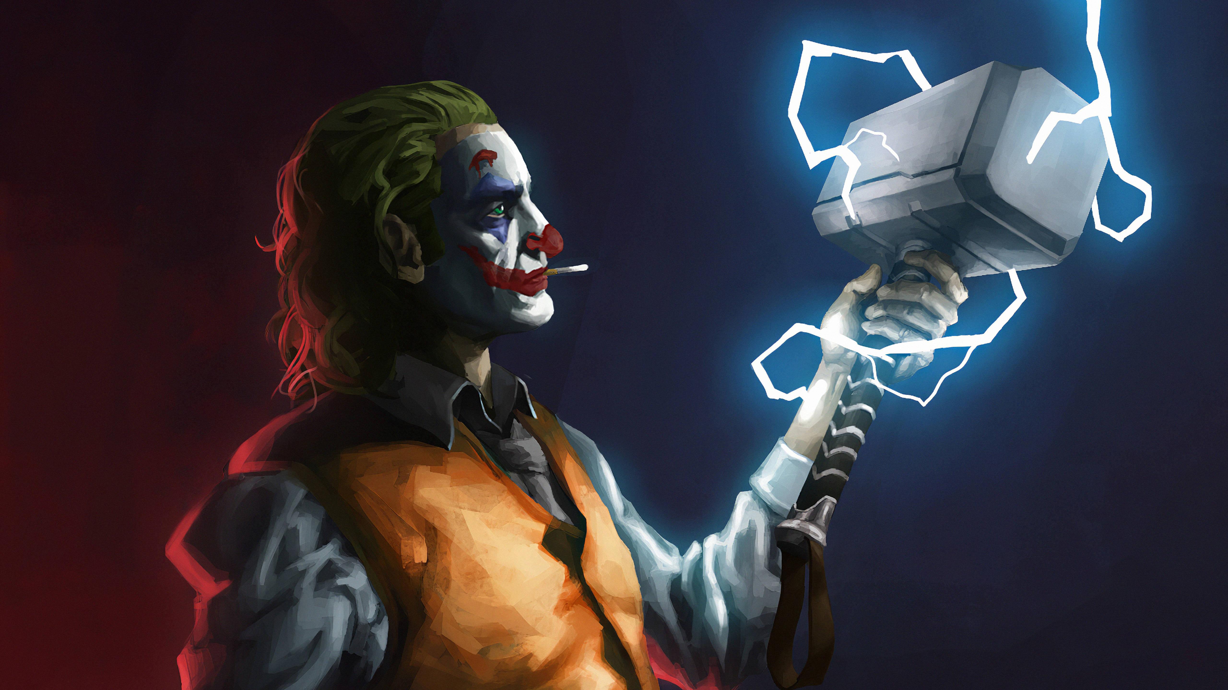 Joker Thor Çekici Sanatı Duvar Kağıdı