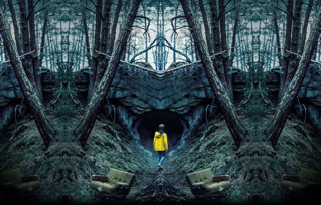Jonas Ormanda Mağara Önünde - Dark Netflix Orijinal Dizisi Sahnesi Duvar Kağıdı