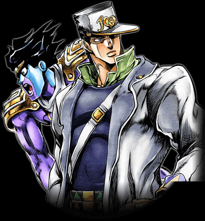 Jotaro ve Star Platinum İllüstrasyonu Duvar Kağıdı