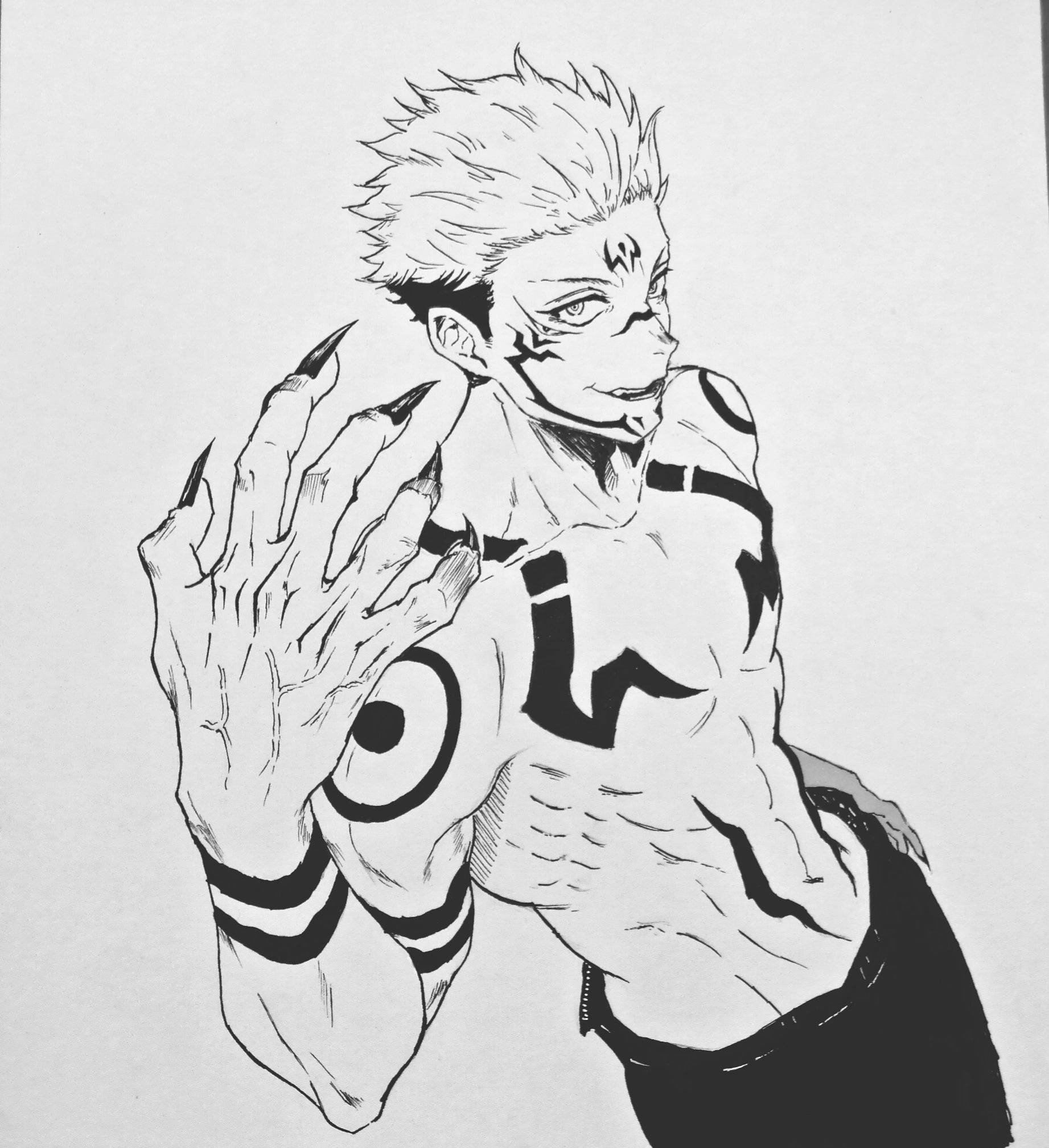 Jujutsu Kaisen Sukuna Anime Çizimi Duvar Kağıdı