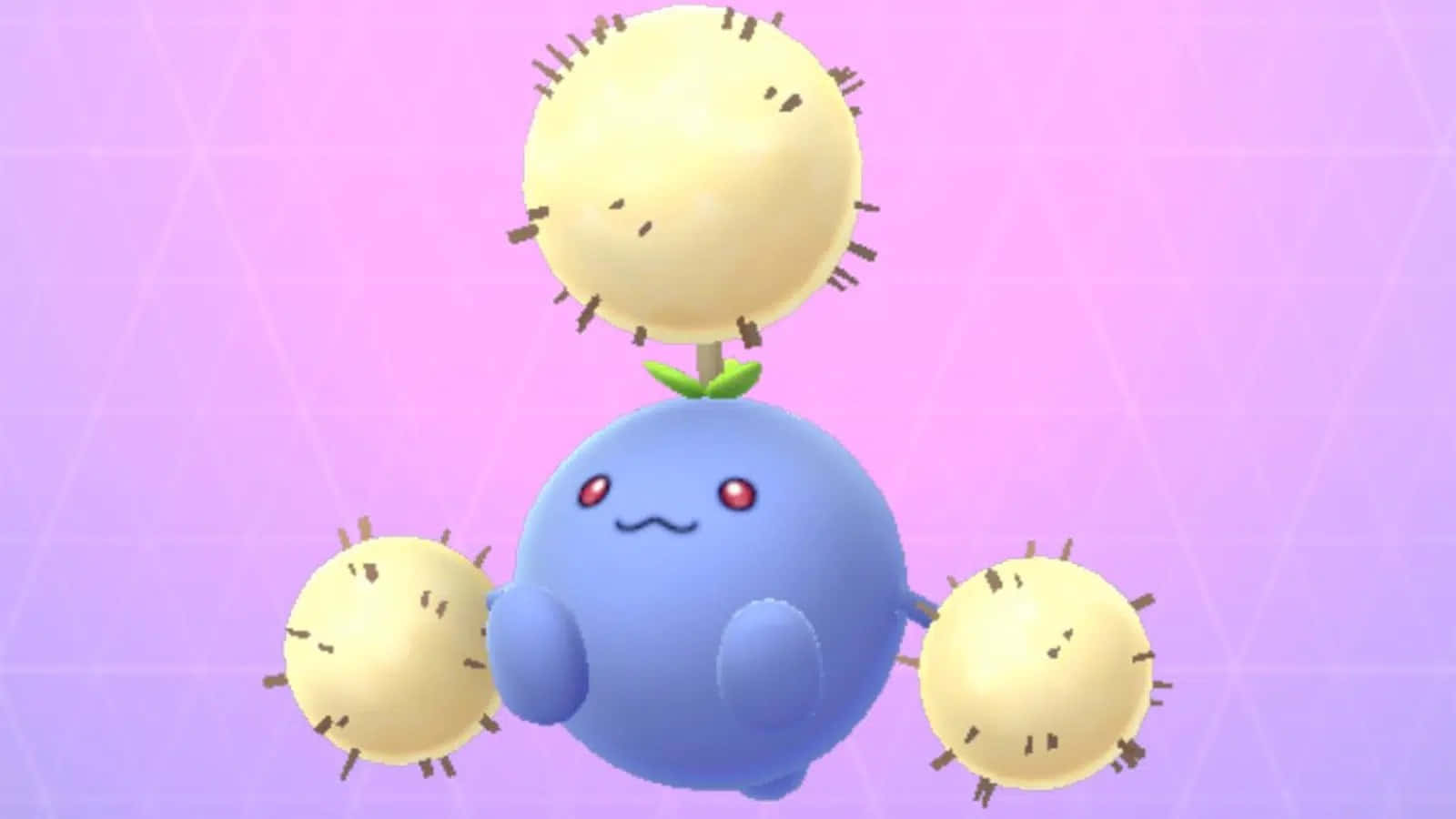 Jumpluff Pembe ve Mor Gradient Arka Planda Duvar Kağıdı