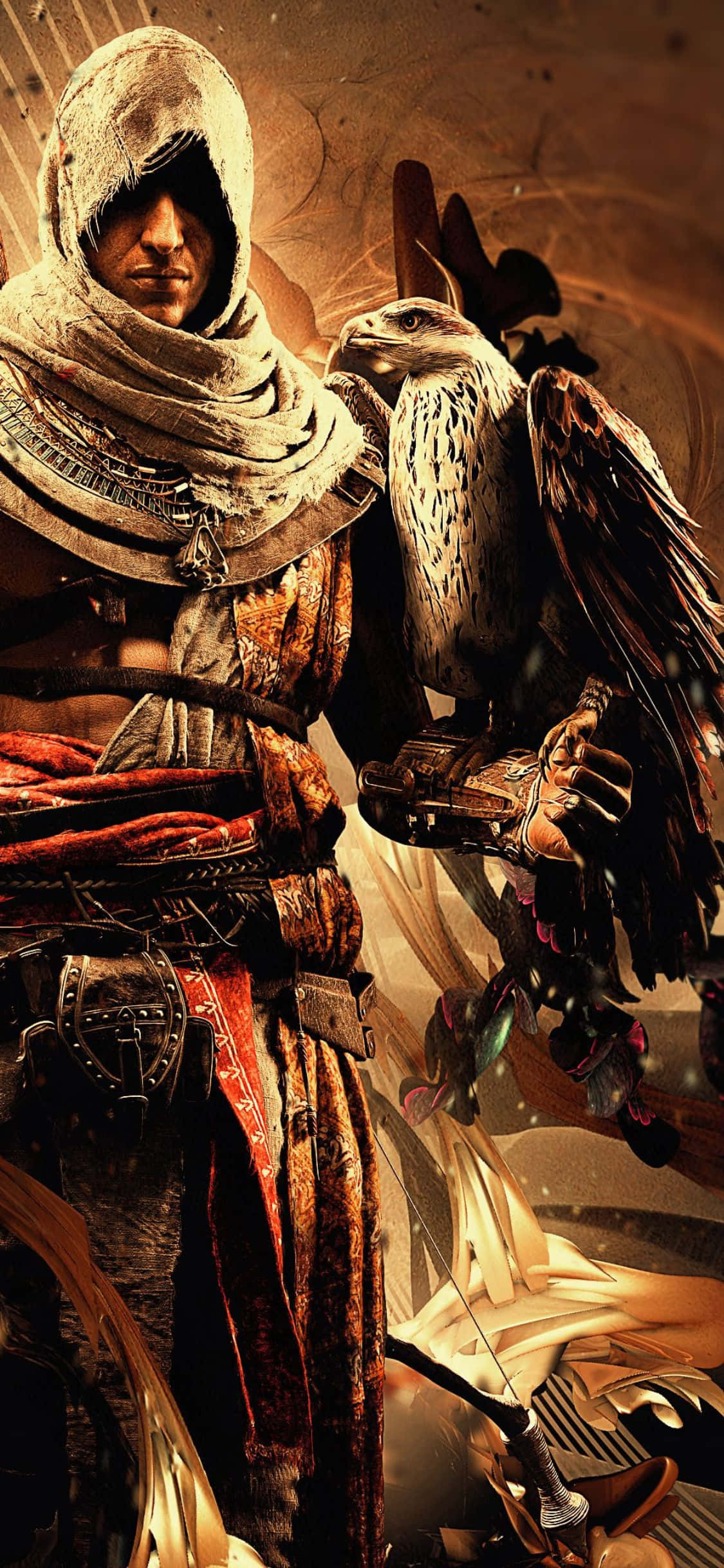 Kaderini seç ve iPhone X Assassin's Creed Origins duvar kağıdı ile Kardeşlik'e liderlik et. Duvar Kağıdı