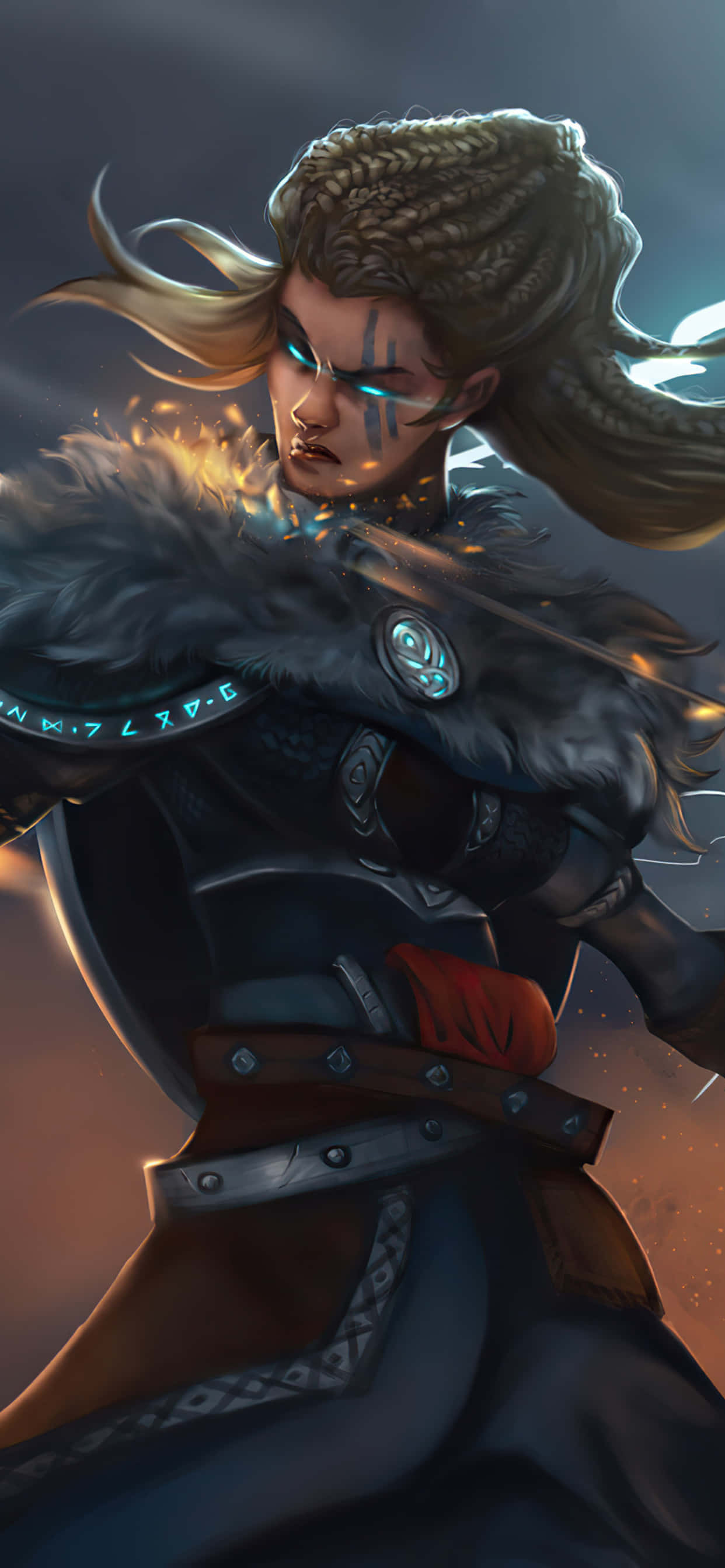 Kadın Eivor Dijital Sanat iPhone Xs Max Assassin's Creed Valhalla Duvar Kağıdı