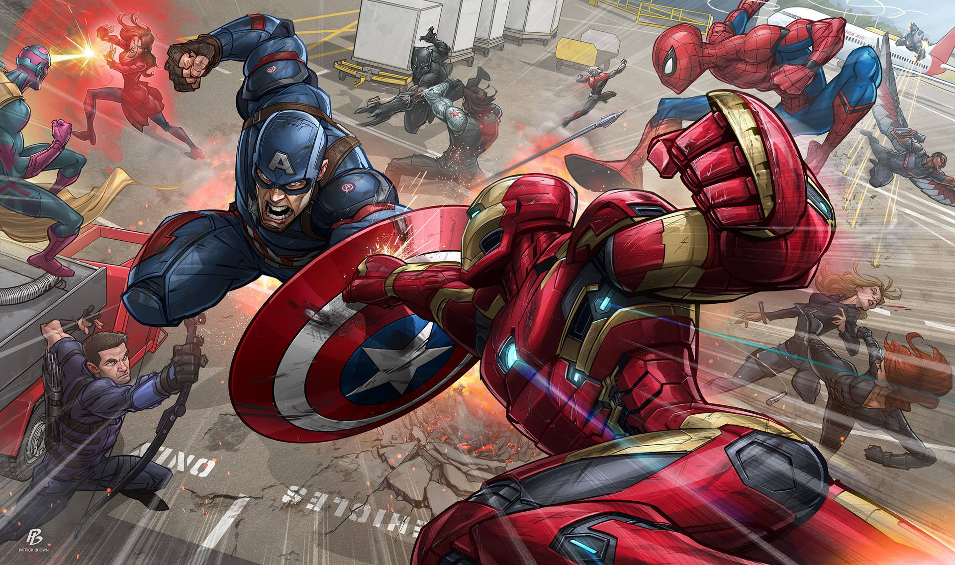 Kaptan Amerika ve Demir Adam'ın savaştığı Marvel süper kahramanları