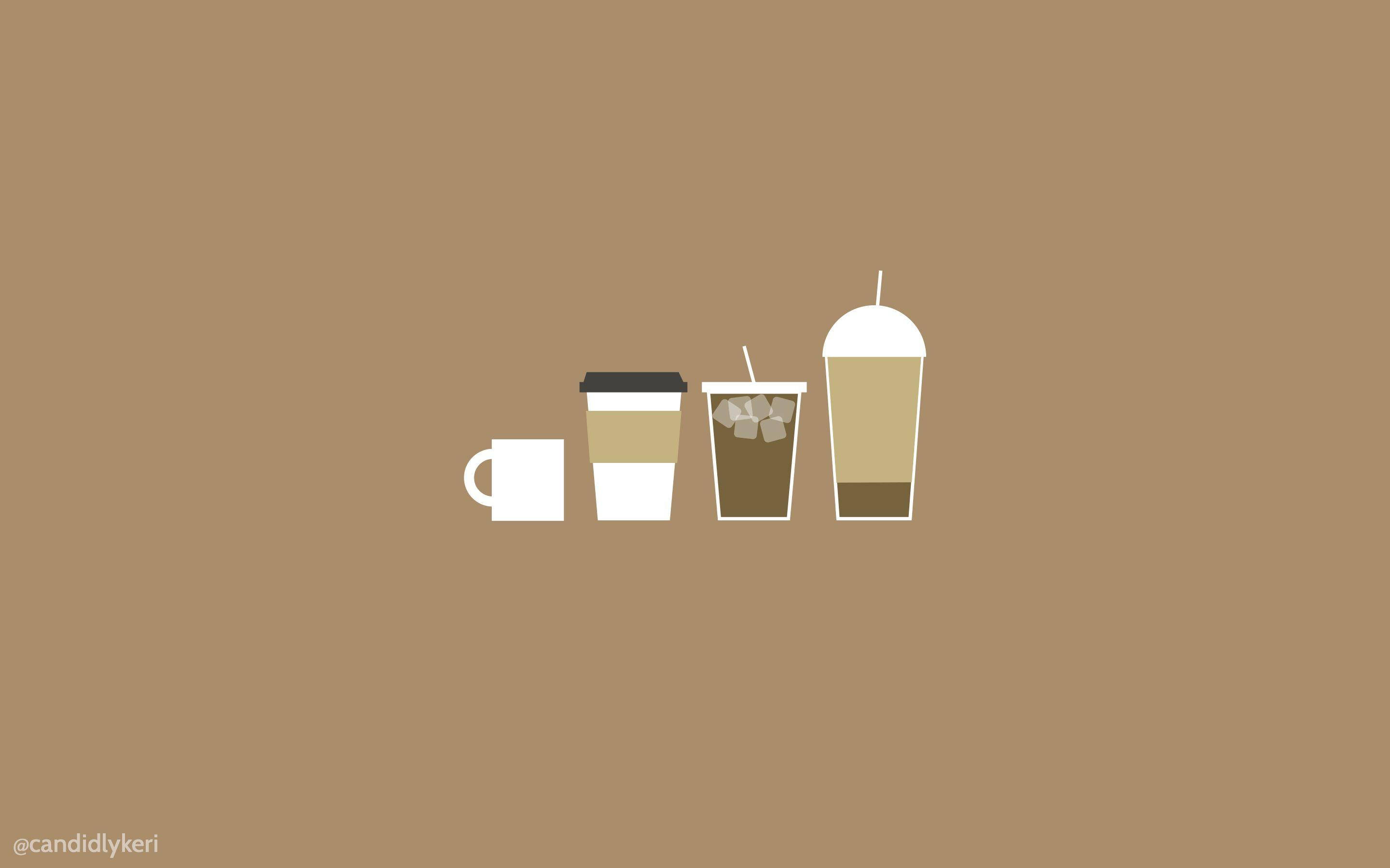 Kahve Latte Bej Estetik Dizüstü Bilgisayar Duvar Kağıdı