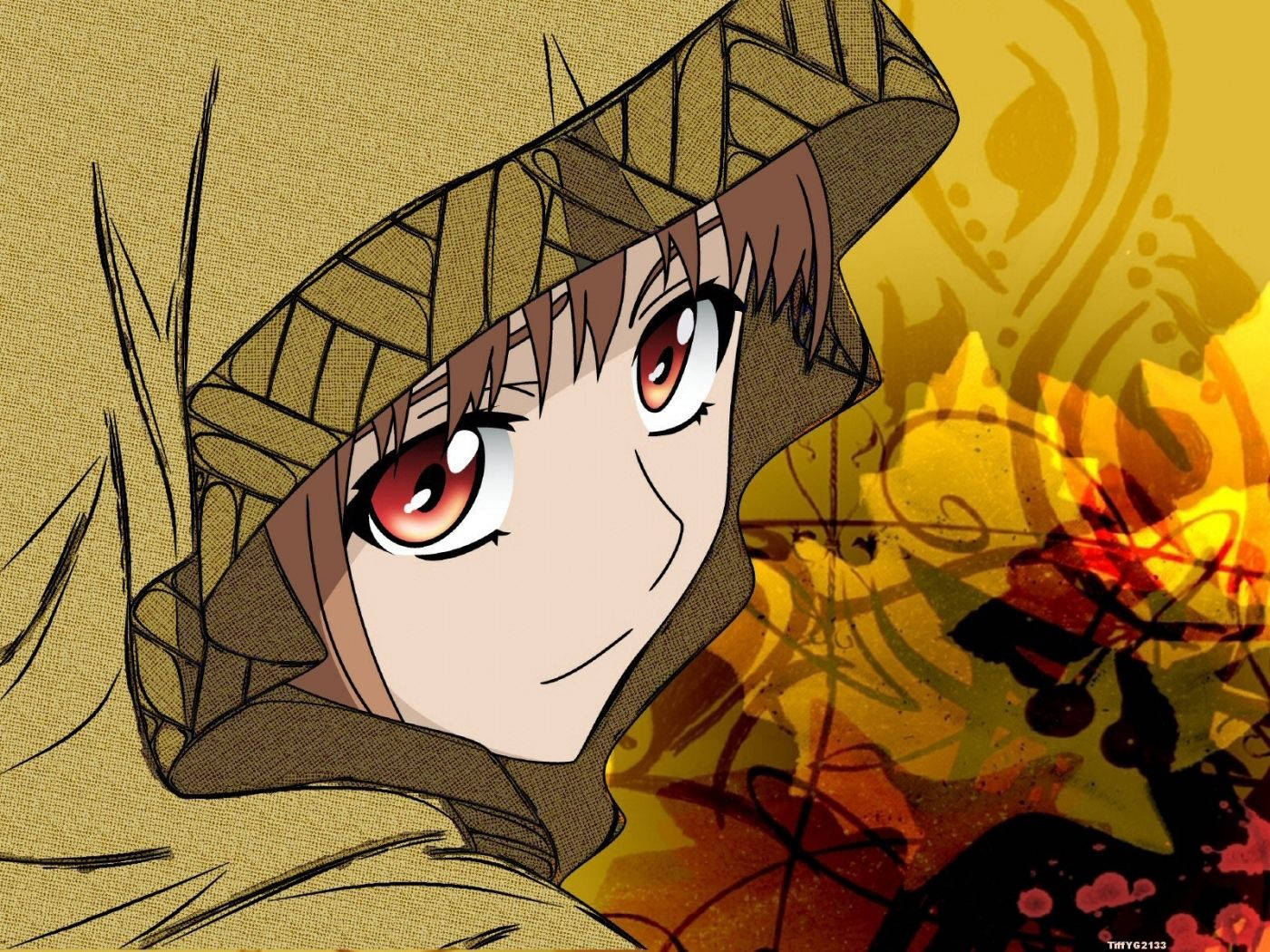 Kahverengi bir pelerin giymiş, yeni bir yolculuğa çıkmaya hazır Anime Kızı Duvar Kağıdı