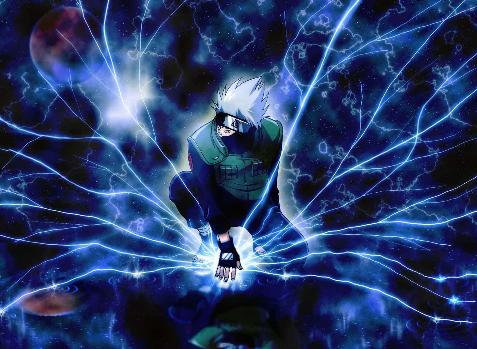 Kakashi Hatake Naruto Neon Yıldırım Duvar Kağıdı