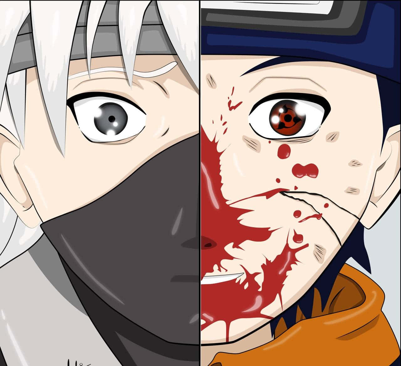 Kakashi ve Obito Yüz Duvar Kağıdı