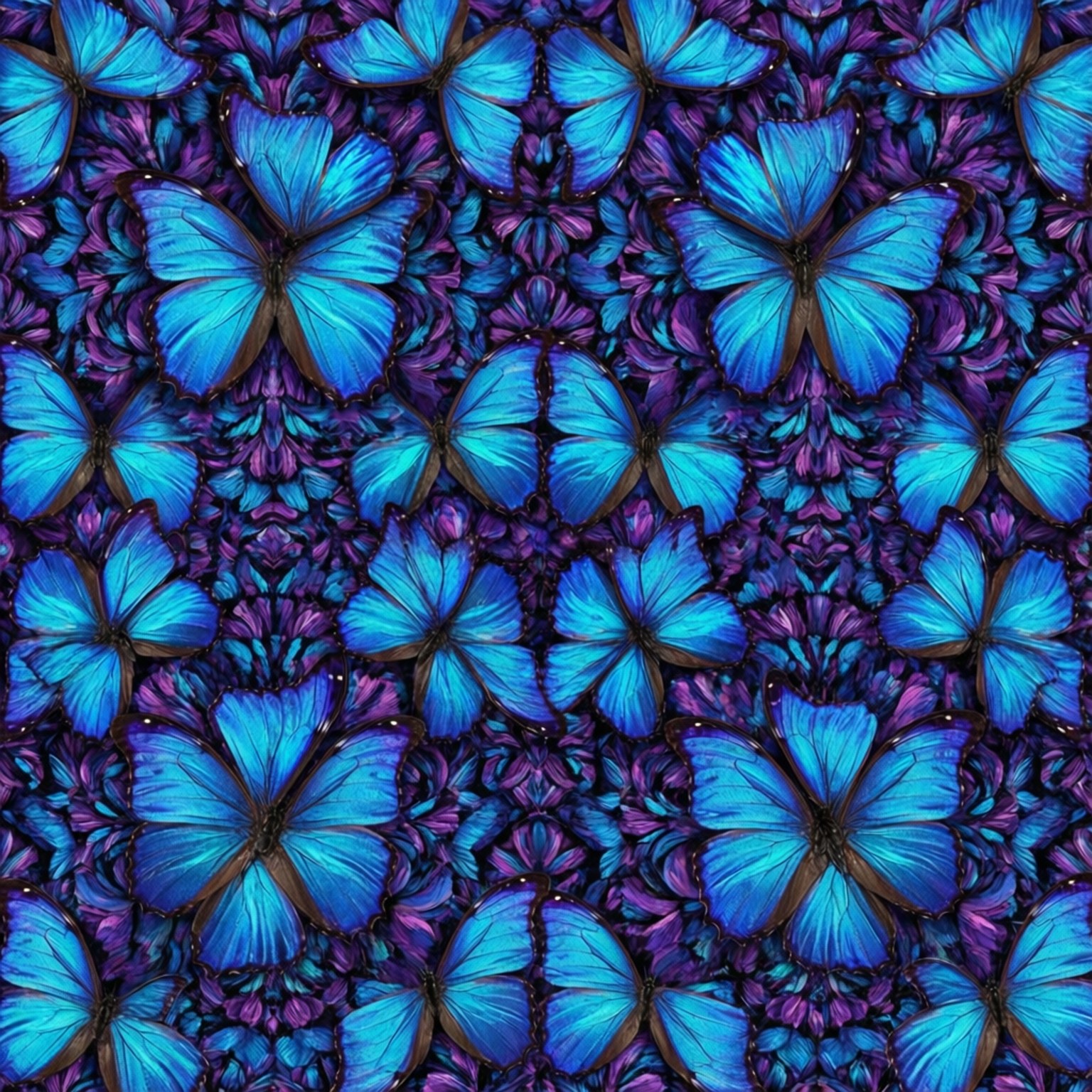 Kaleidoskop Mavi Kanatlar Duvar Kağıdı
