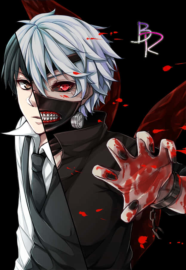 Kaneki Ken Dönüşmüş Anime Sanatı Duvar Kağıdı