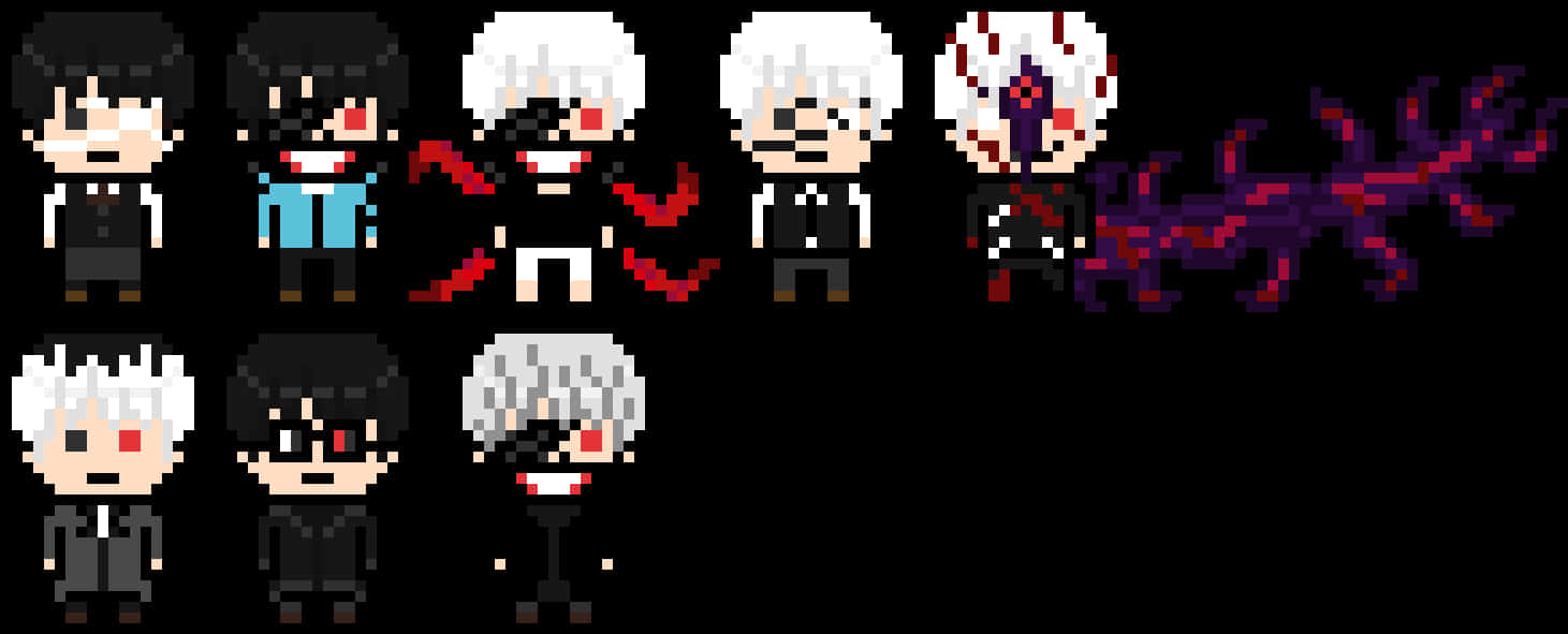 Kaneki Ken Dönüşümü Piksel Sanat Duvar Kağıdı