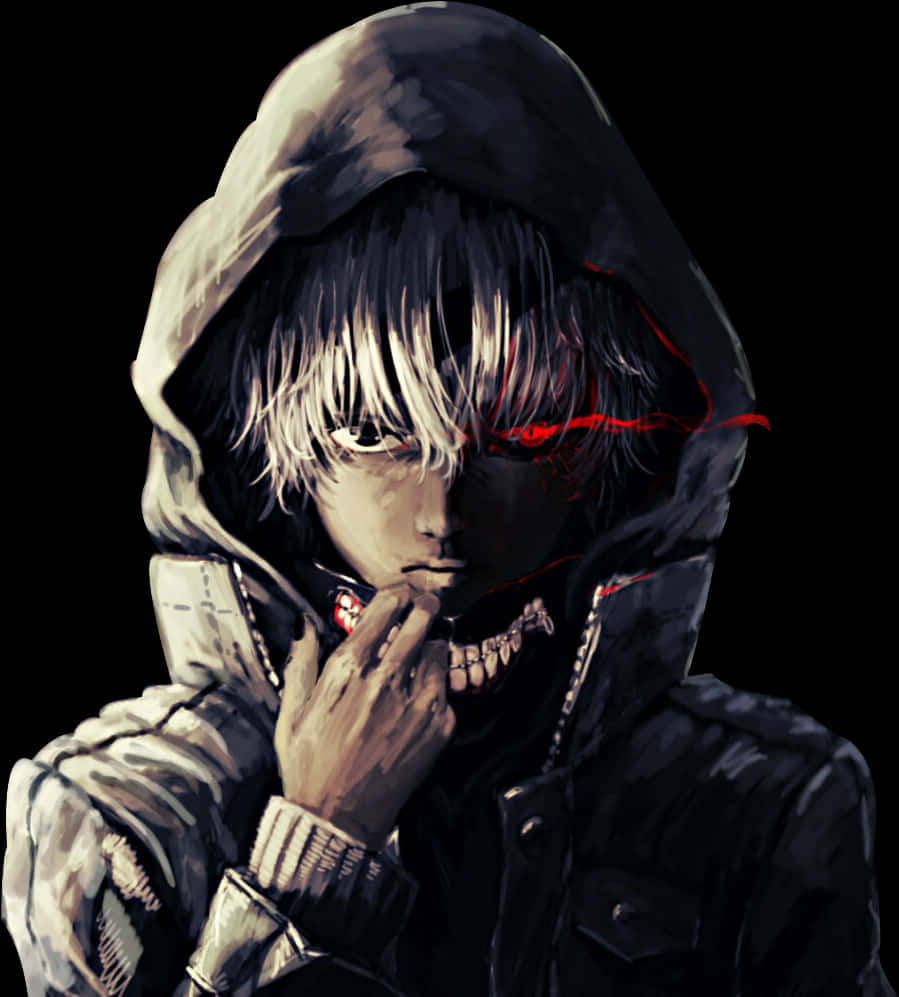 Kaneki Ken Kapüşonlu Ghoul Sanat Eseri Duvar Kağıdı
