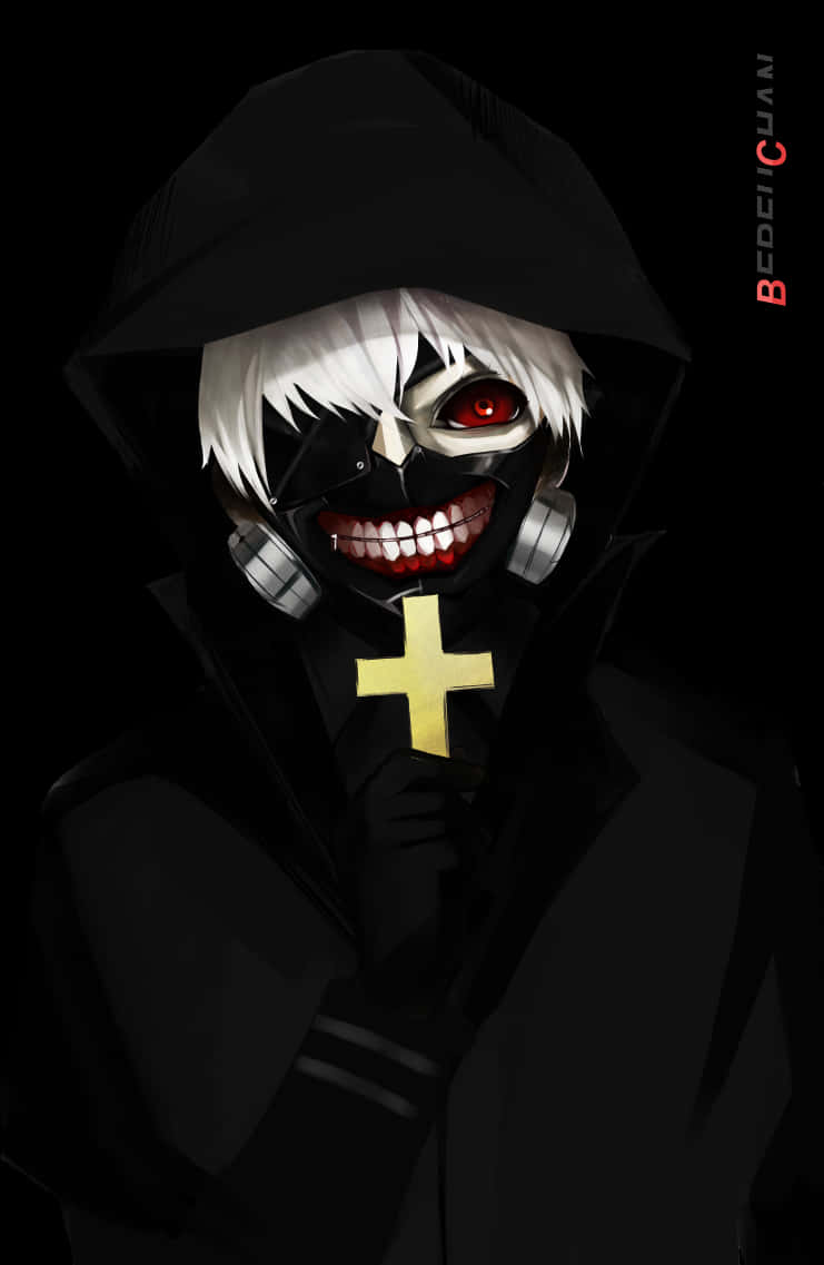 Kaneki Ken Tokyo Ghoul Siyah Kapüşonlu Duvar Kağıdı