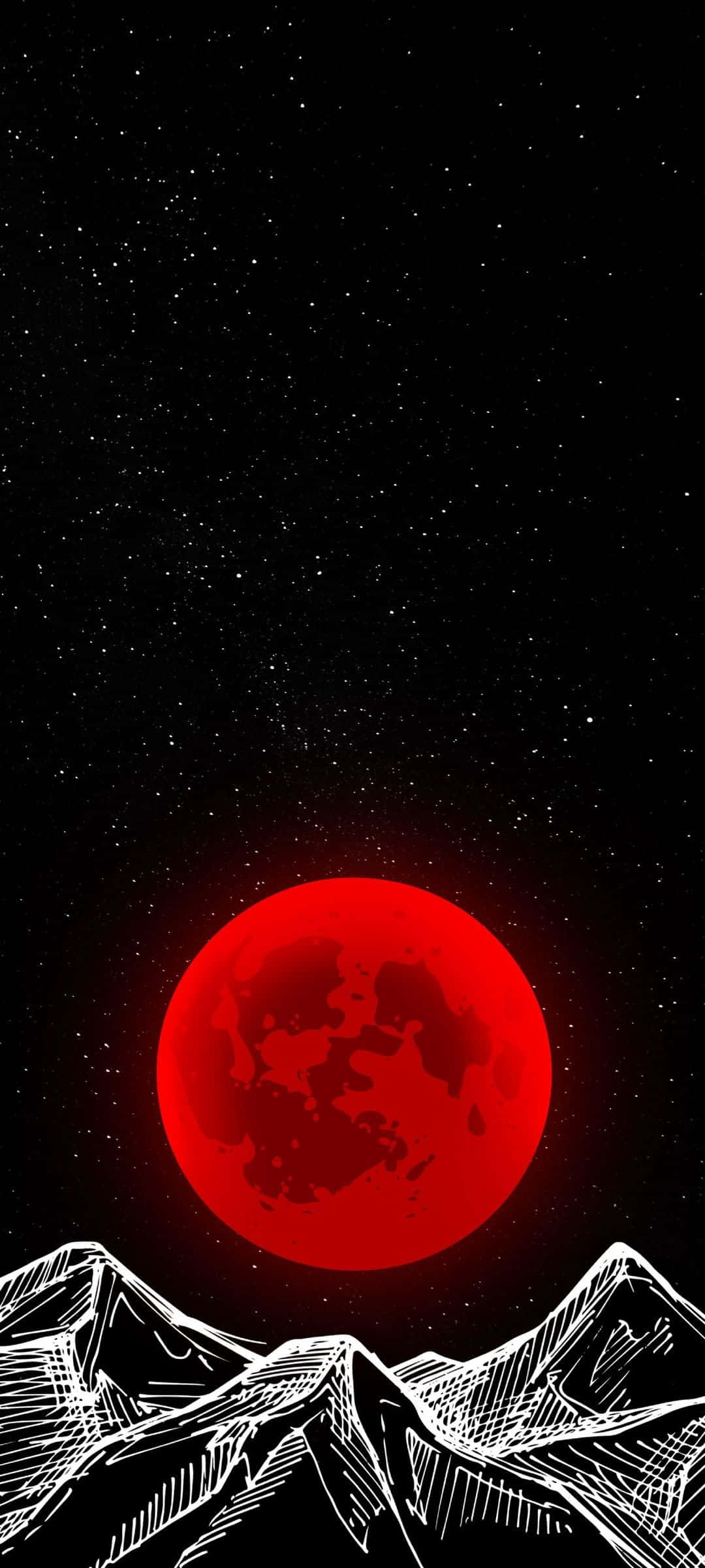 Kanlı Ay Sırasında Gece Gökyüzünün Büyüleyici Güzelliği Duvar Kağıdı