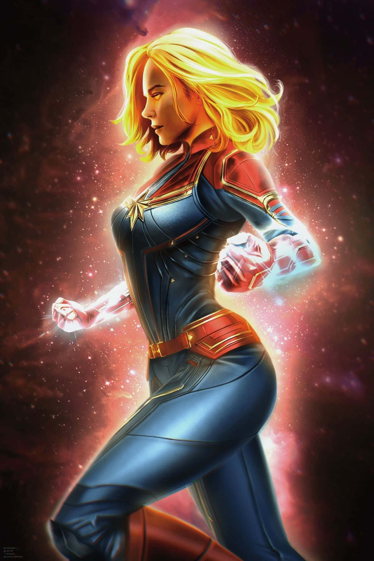 Kaptan Marvel Carol Danvers, insanüstü güce ve uçuş yeteneğine sahip bir kahraman Duvar Kağıdı