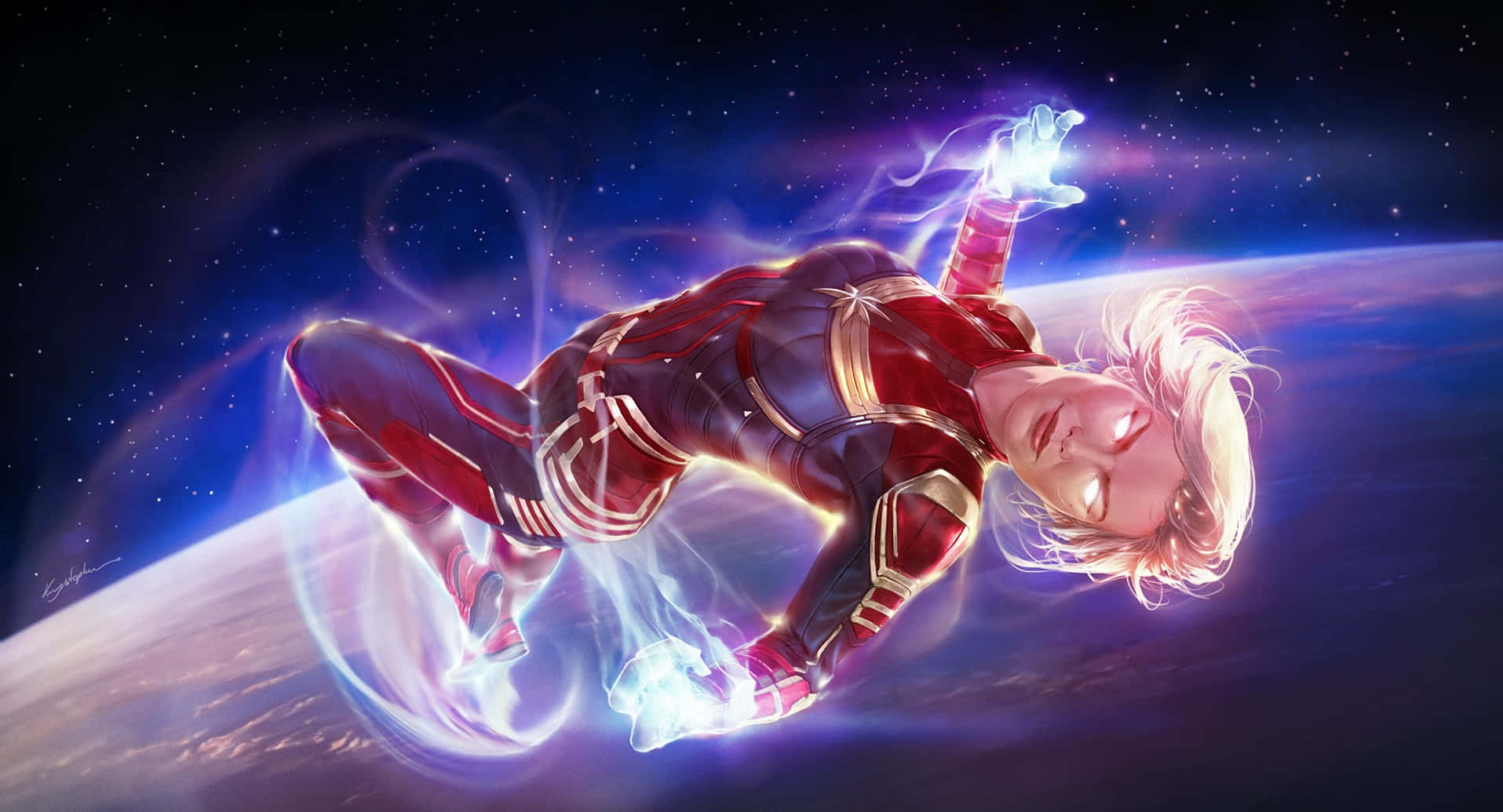 Kaptan Marvel Carol Danvers Uzayda Duvar Kağıdı