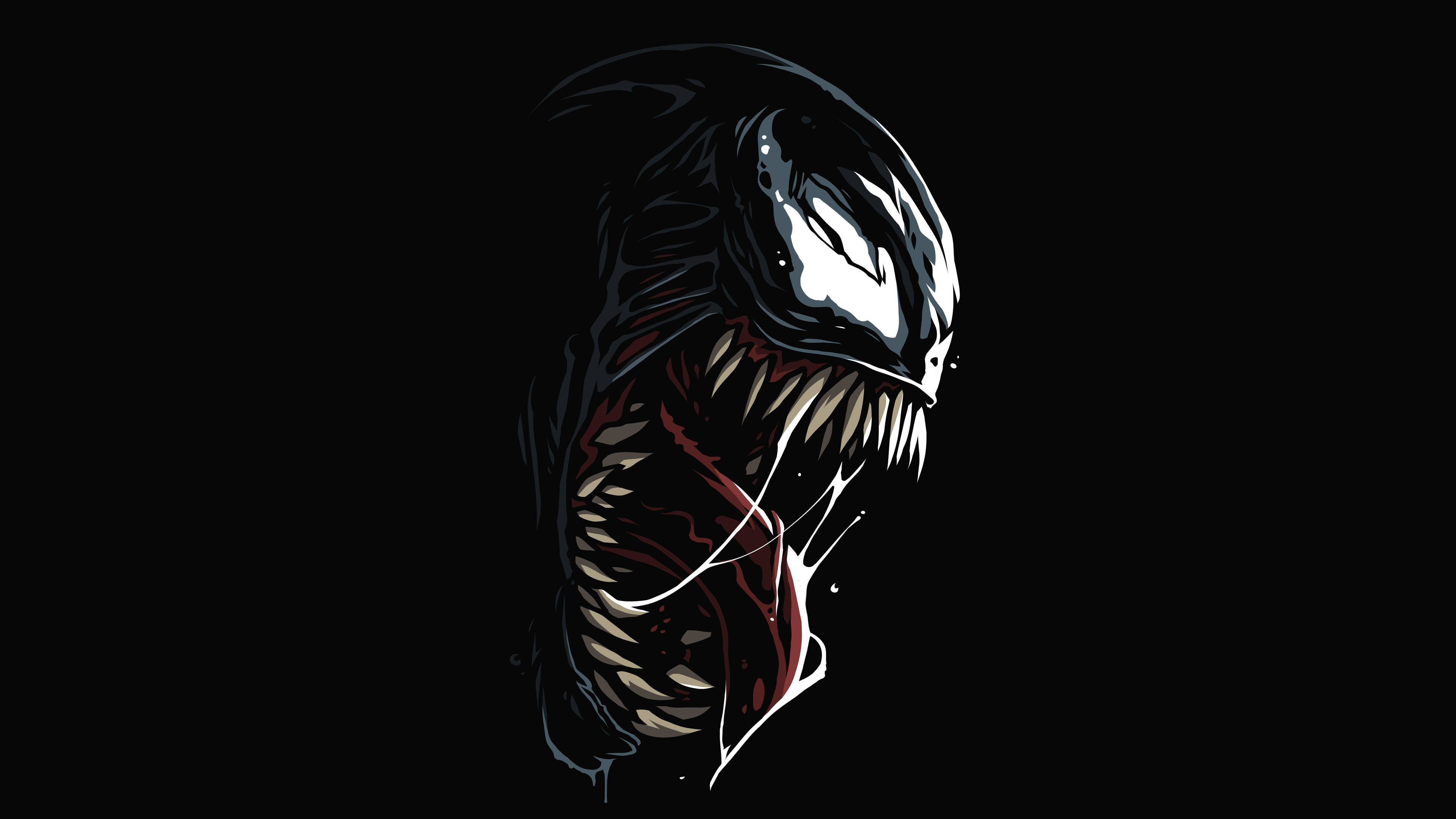 Karanlık 4K Ultra HD Venom Grafiği Duvar Kağıdı