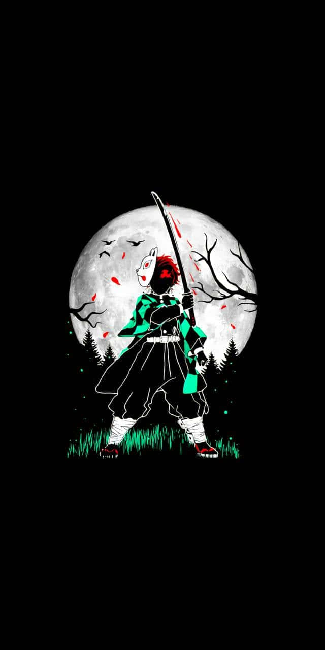 Karanlık Demon Slayer iPhone Kilit Ekranı Duvar Kağıdı