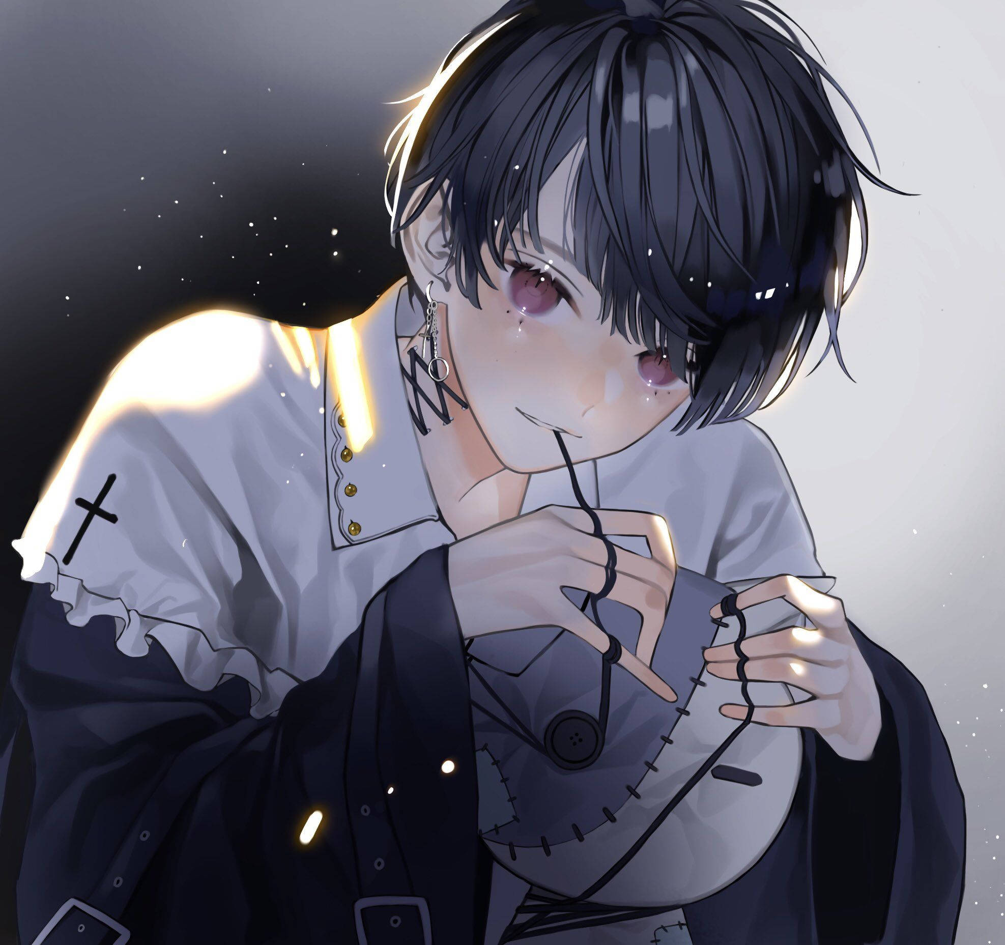 Karanlık Emo Çocuk Sert Anime Profil Resmi Duvar Kağıdı