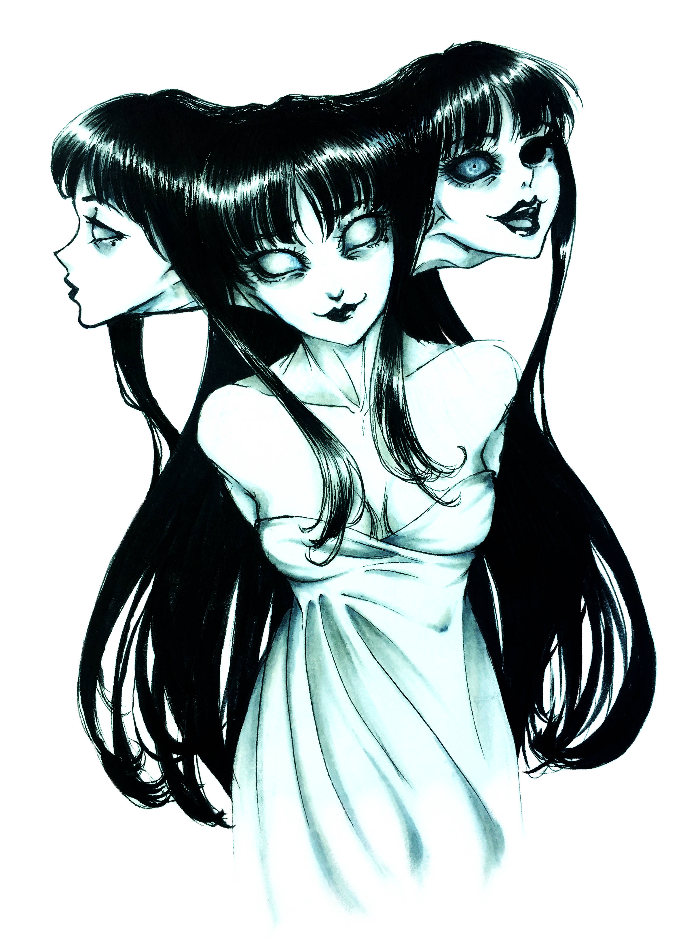 Karanlık Anime Üç Başlı Tomie Duvar Kağıdı