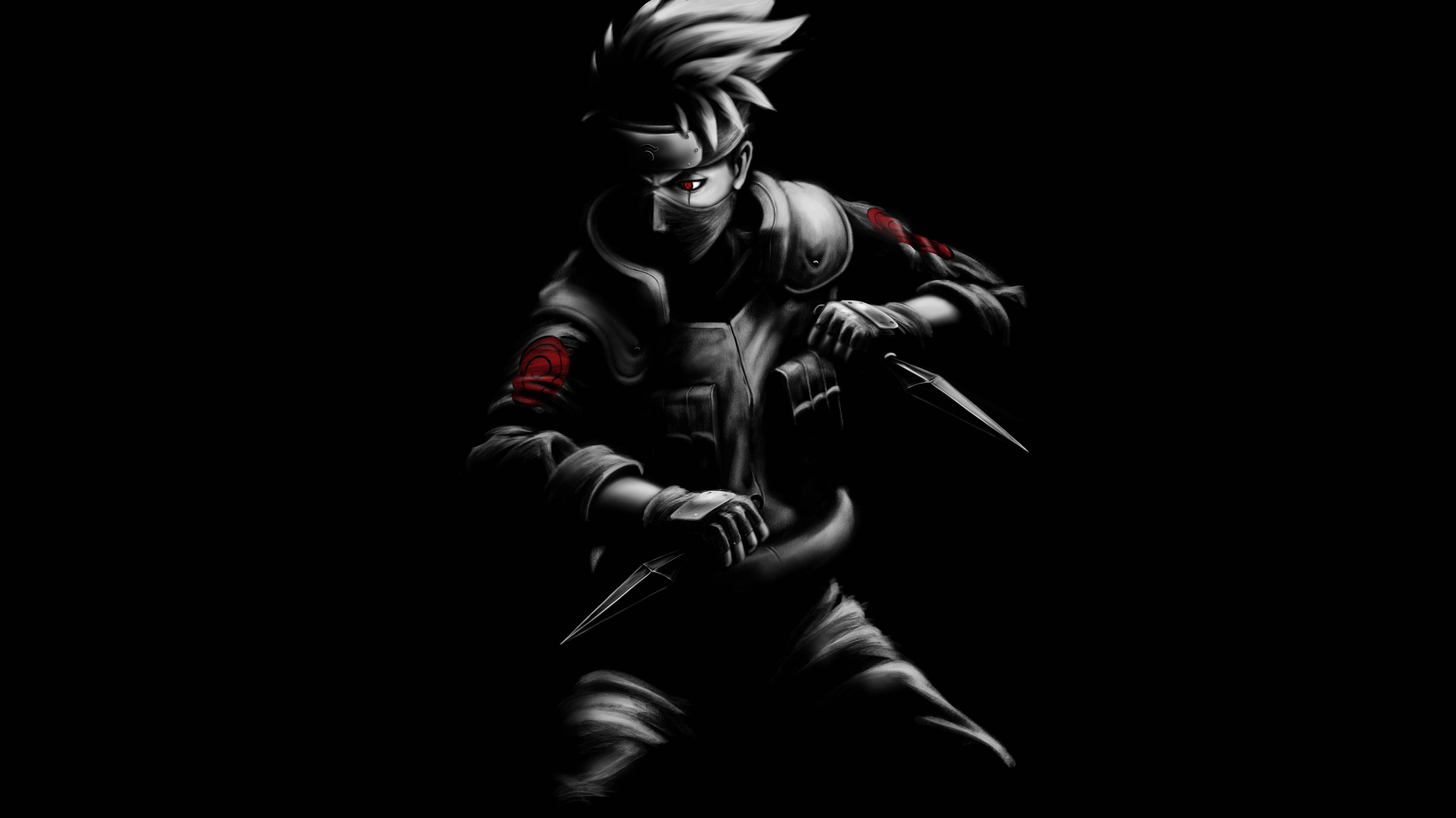 Karanlık Kakashi Naruto 4K Duvar Kağıdı