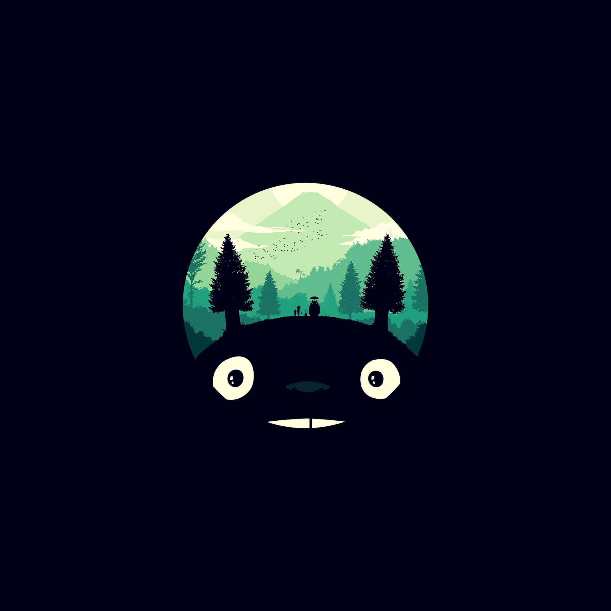 Karanlık Sevimli Totoro iPad Duvar Kağıdı