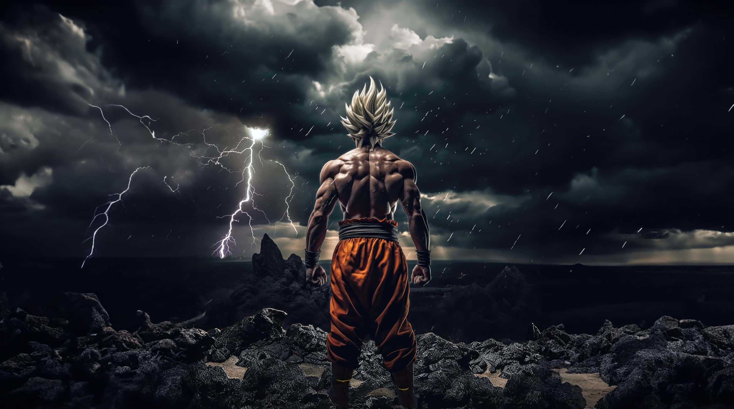 Karanlık Ultra Instinct Goku Şimşek Duvar Kağıdı