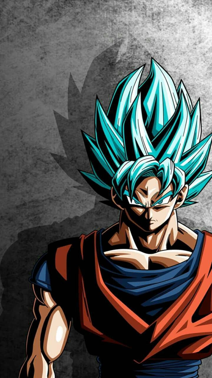 Bir duvara karşı Mavi Saiyan Goku duvar kağıdı.