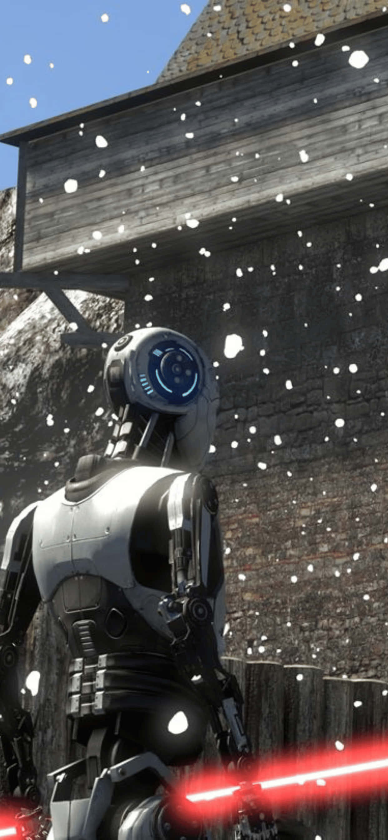 karda duran bir yıldız savaşları robotu Duvar Kağıdı