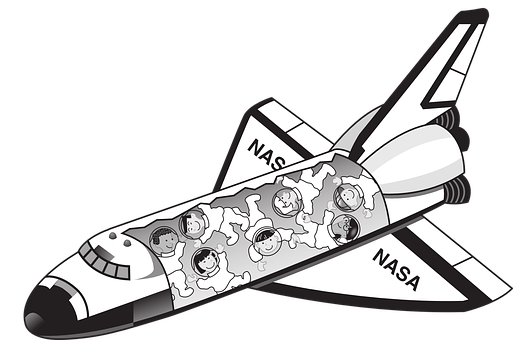Karikatür Uzay Mekiği ve Astronotlar Duvar Kağıdı