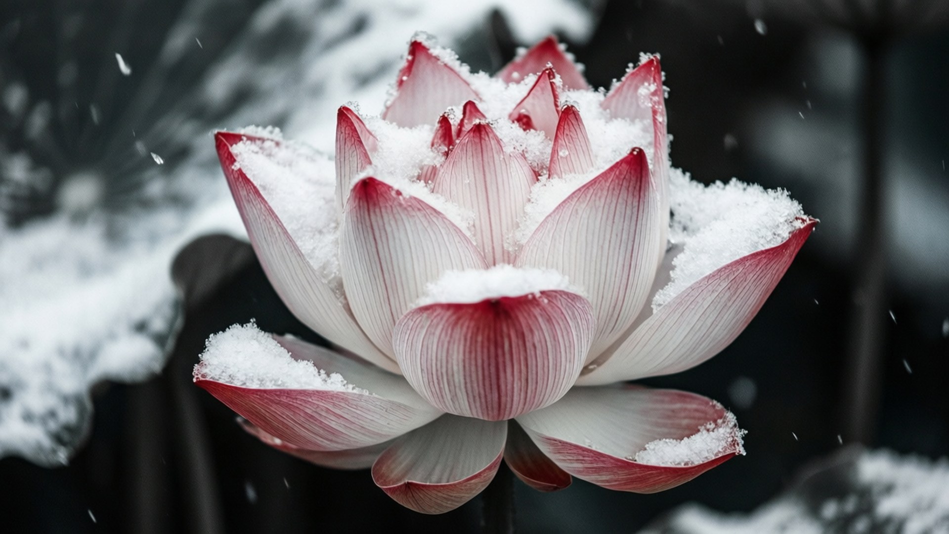 Karlı Lotus Duvar Kağıdı