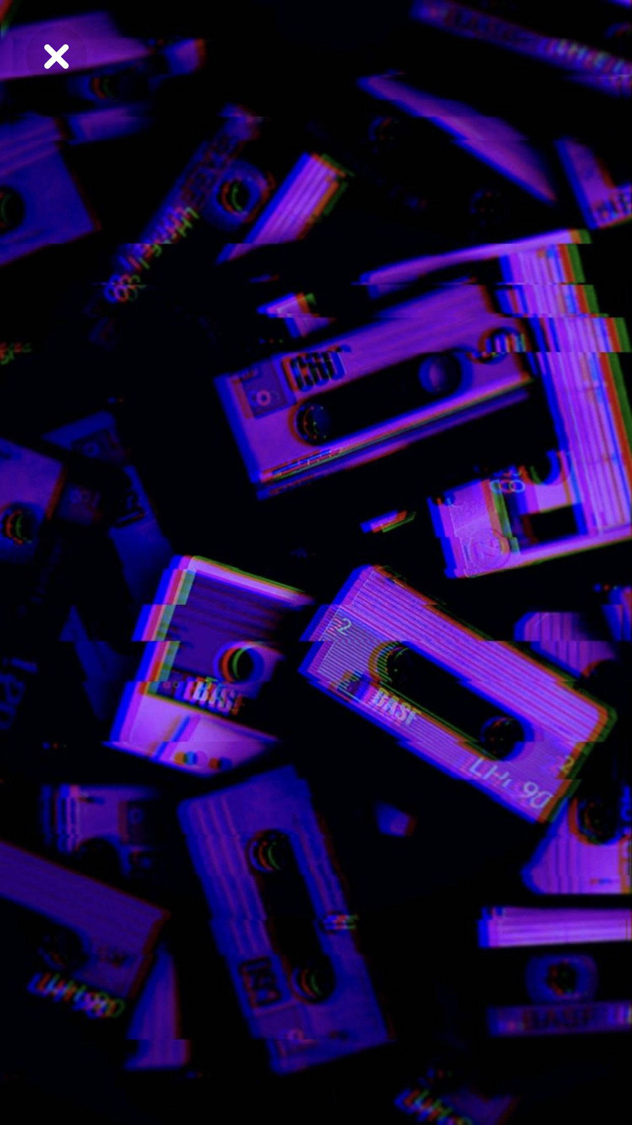 Kaset Estetiği Koyu Mavi HD Duvar Kağıdı