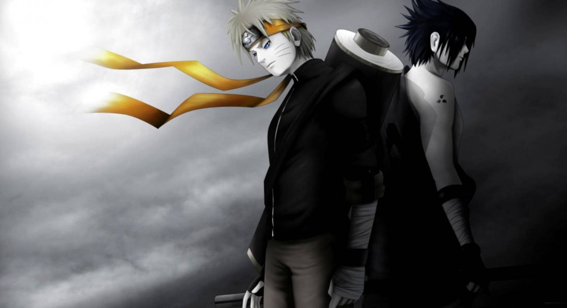 Kasvetli Sasuke ve Siyah Naruto Duvar Kağıdı