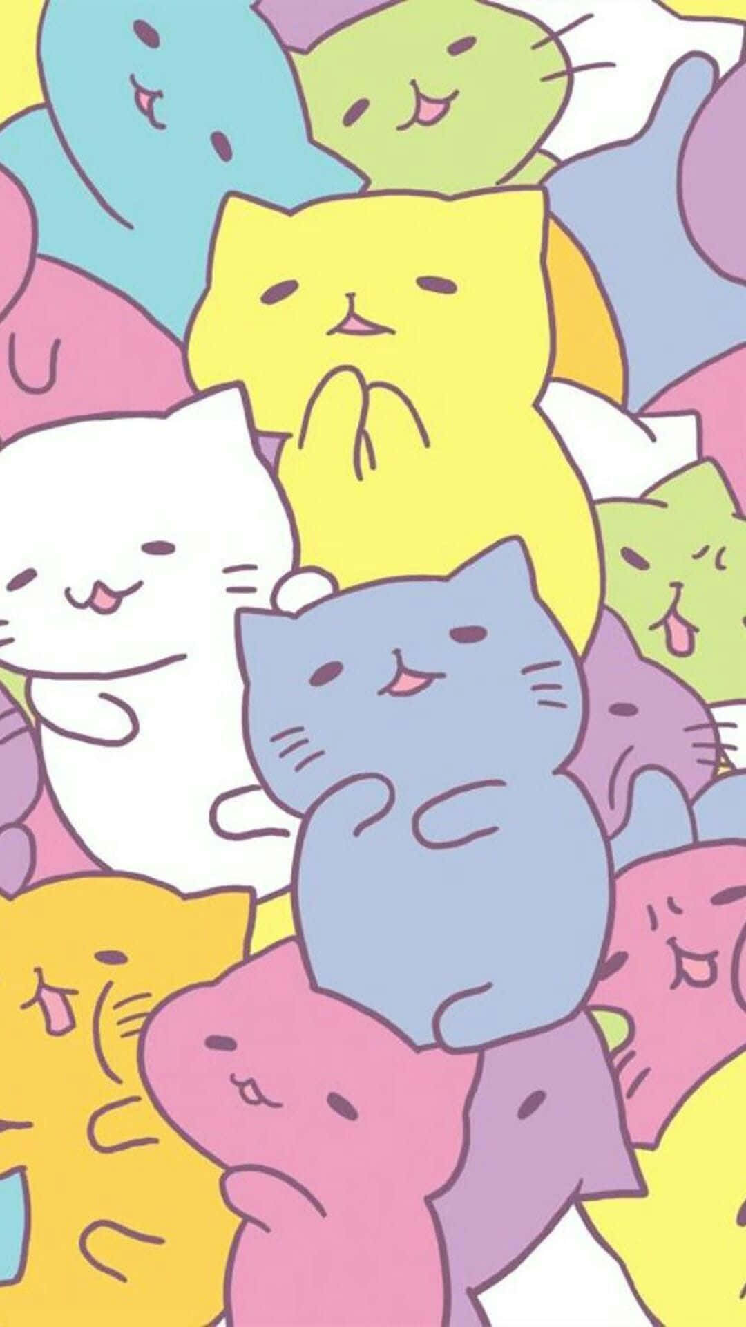 Kawaii Anime Kedisi Mitchiri Neko Duvar Kağıdı