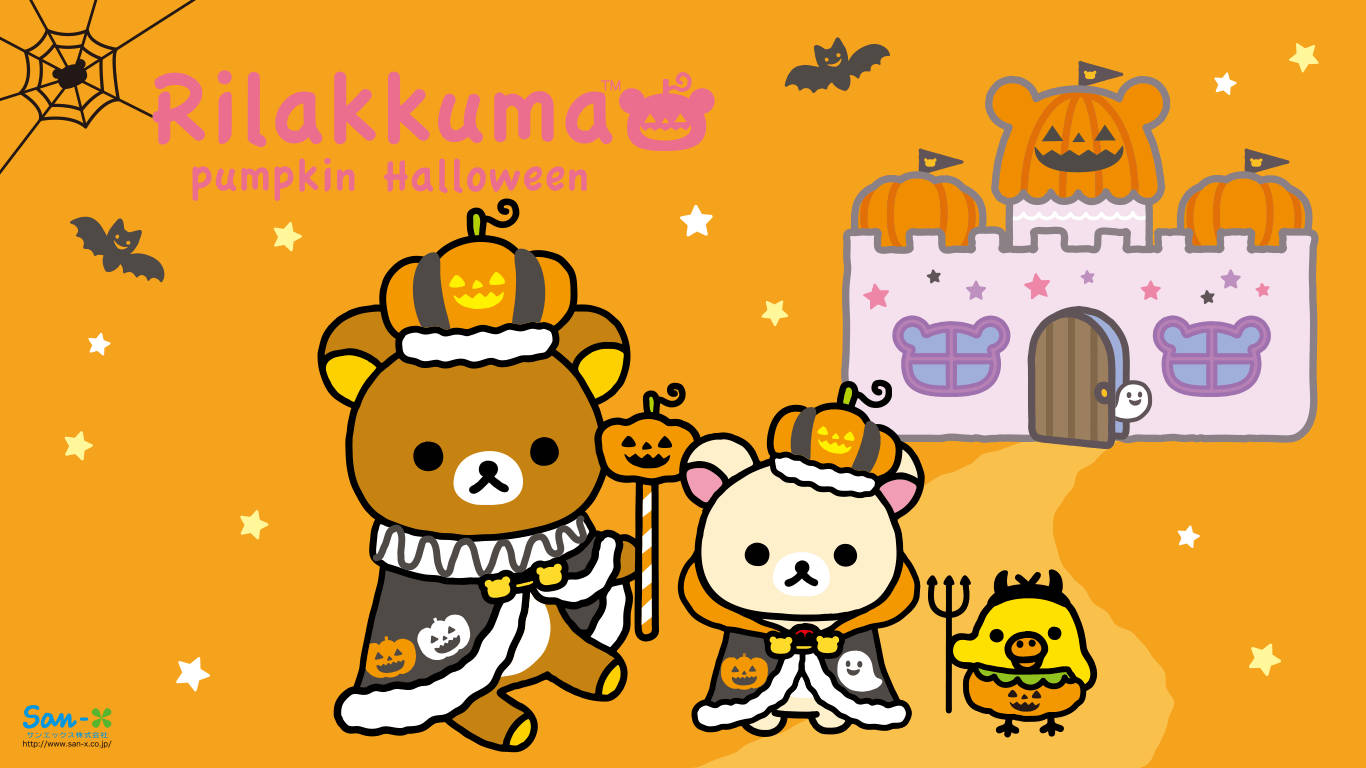 Kawaii Cadılar Bayramı Rilakkuma Duvar Kağıdı