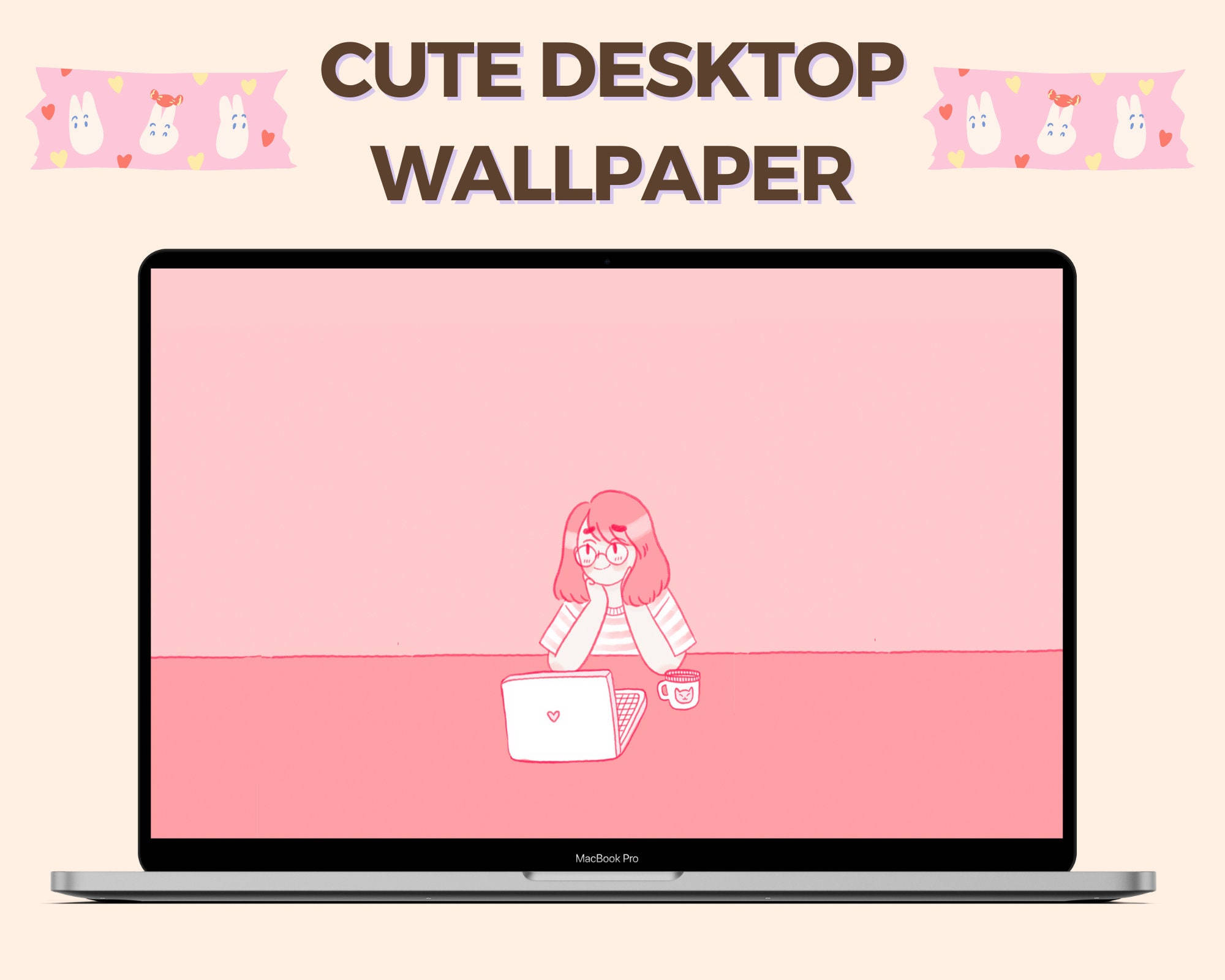 Kawaii Estetik Bilgisayar Masaüstü Duvar Kağıdı