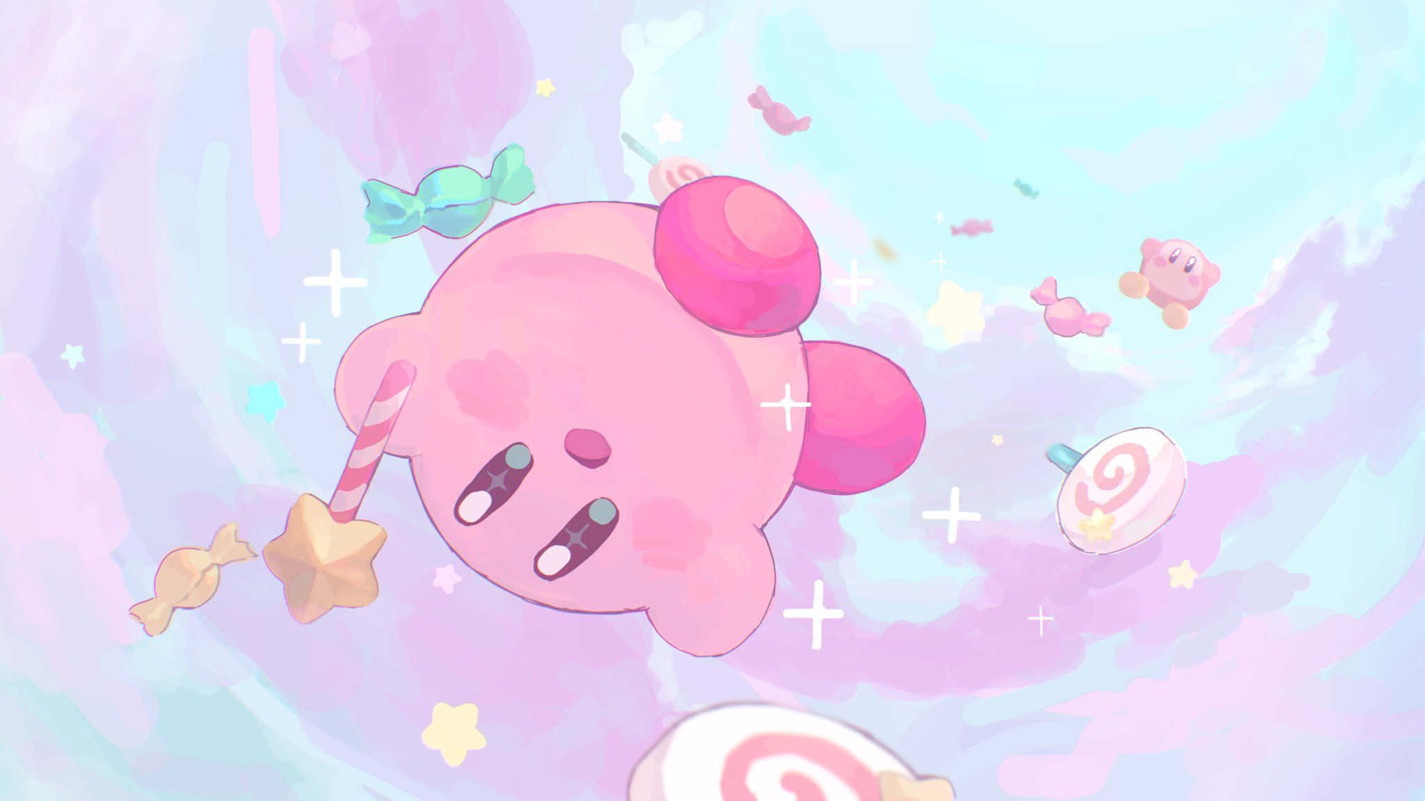 Kawaii Estetik Kirby Video Oyunu Duvar Kağıdı