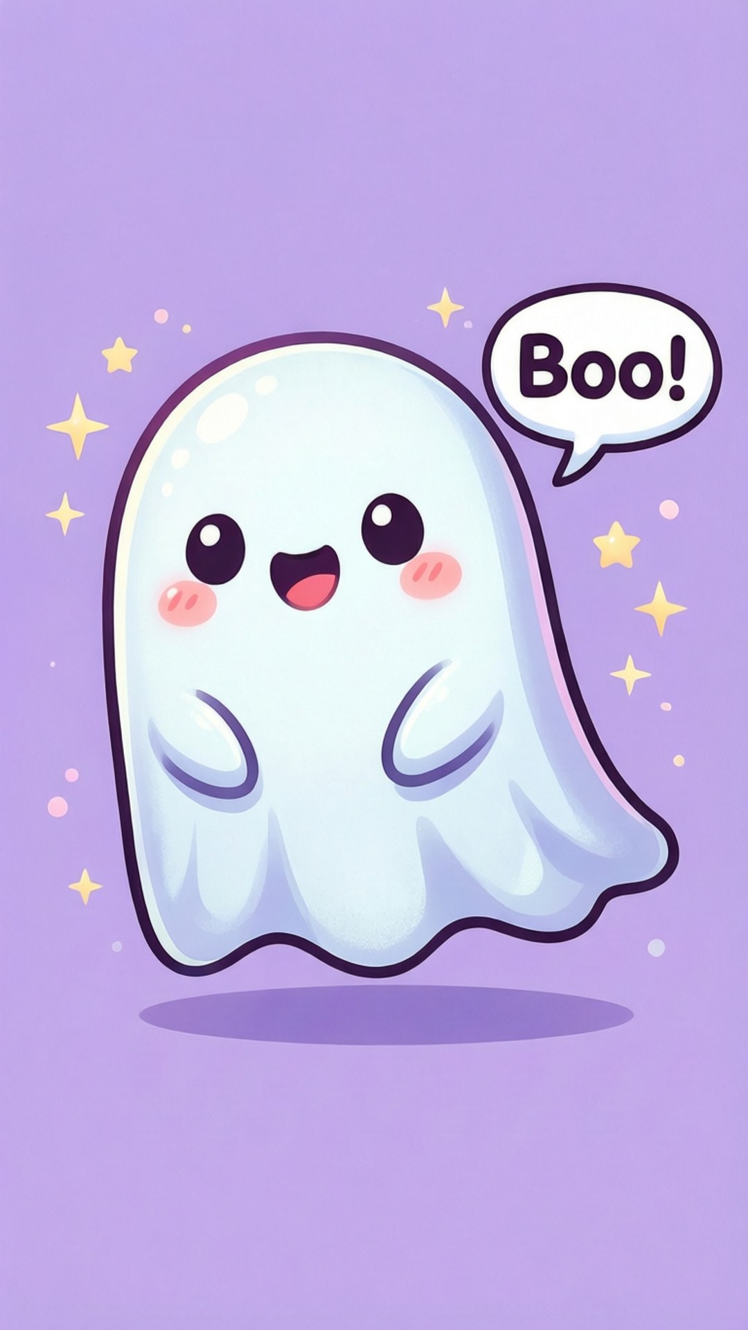 Kawaii Hayalet Boo Duvar Kağıdı