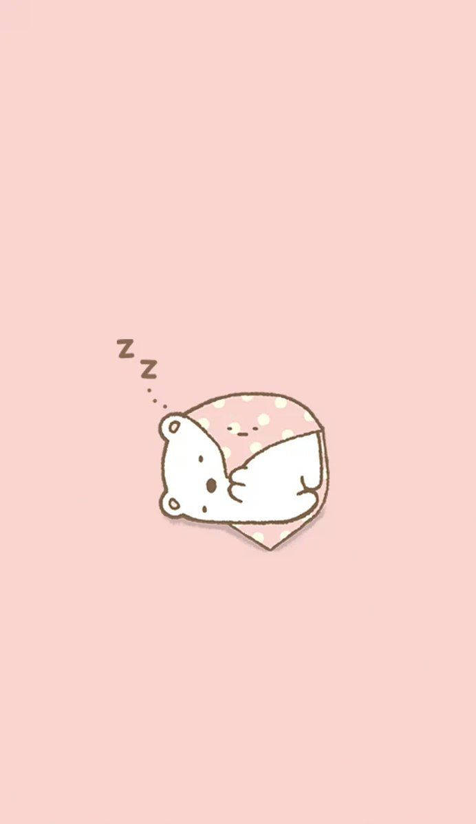 Kawaii HD Uyuyan Beyaz Ayı Duvar Kağıdı