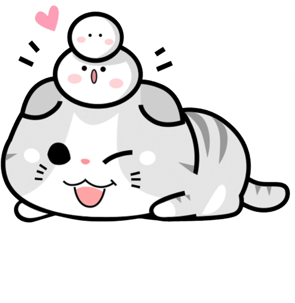 Kawaii Kedi ve Fok Arkadaşları.PNG Duvar Kağıdı