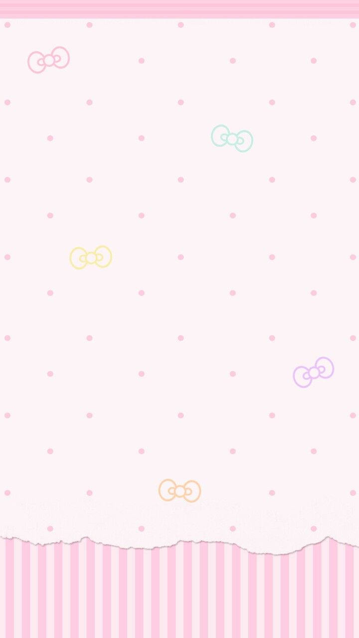 Kawaii Pembe Arkaplanda Fiyonk Kolajı Duvar Kağıdı