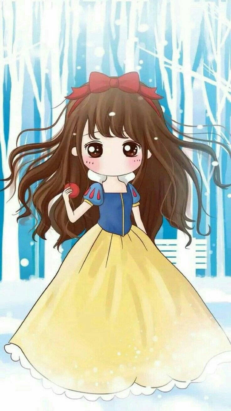 Kawaii Sevimli Kız gibi Pamuk Prenses Duvar Kağıdı