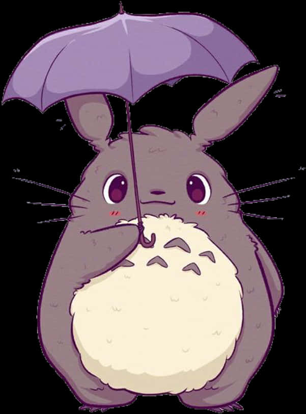 Kawaii Yaratık Şemsiyeli.PNG Duvar Kağıdı