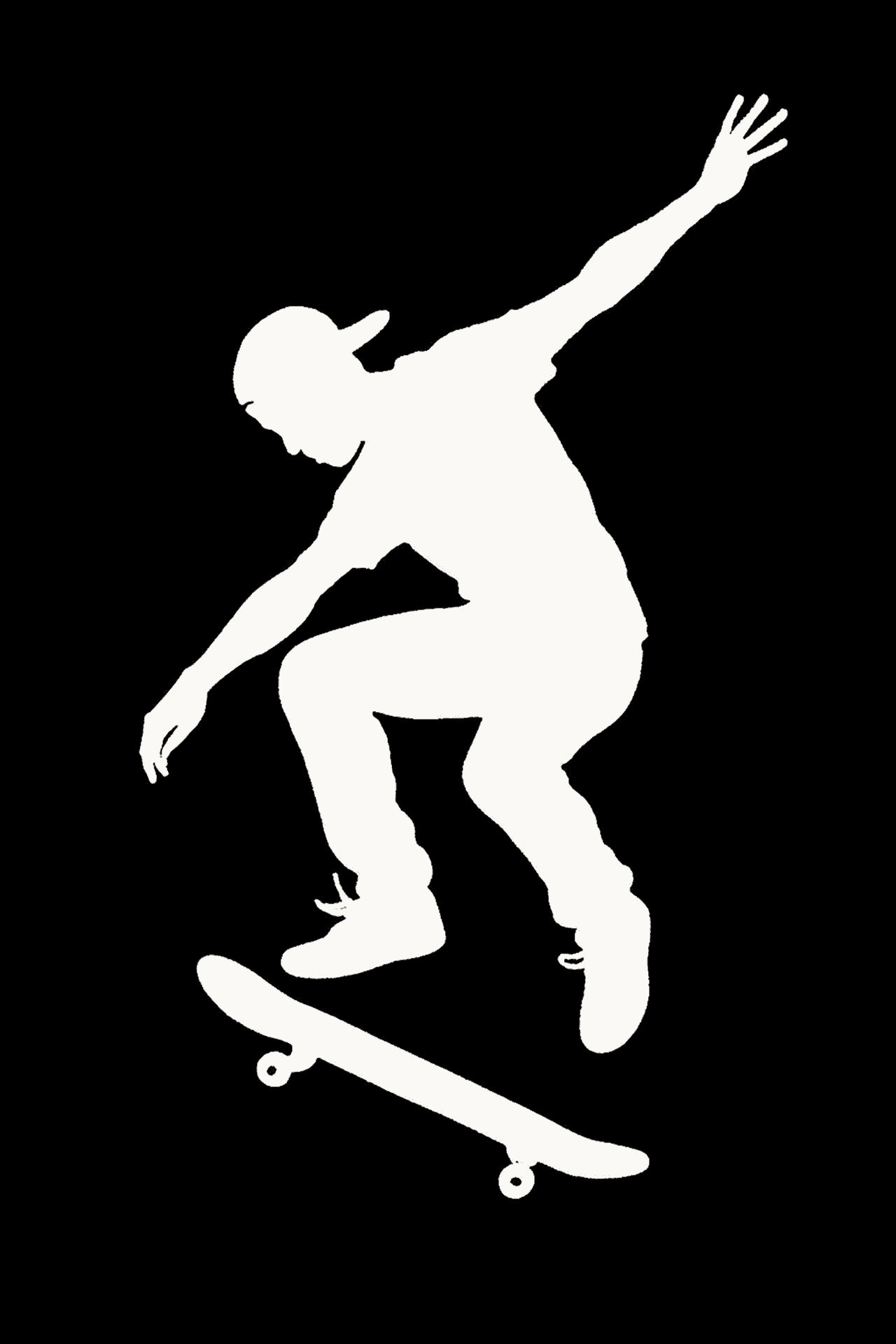 Kaykaycının Beyaz Silüeti ve Hareketleri Duvar Kağıdı