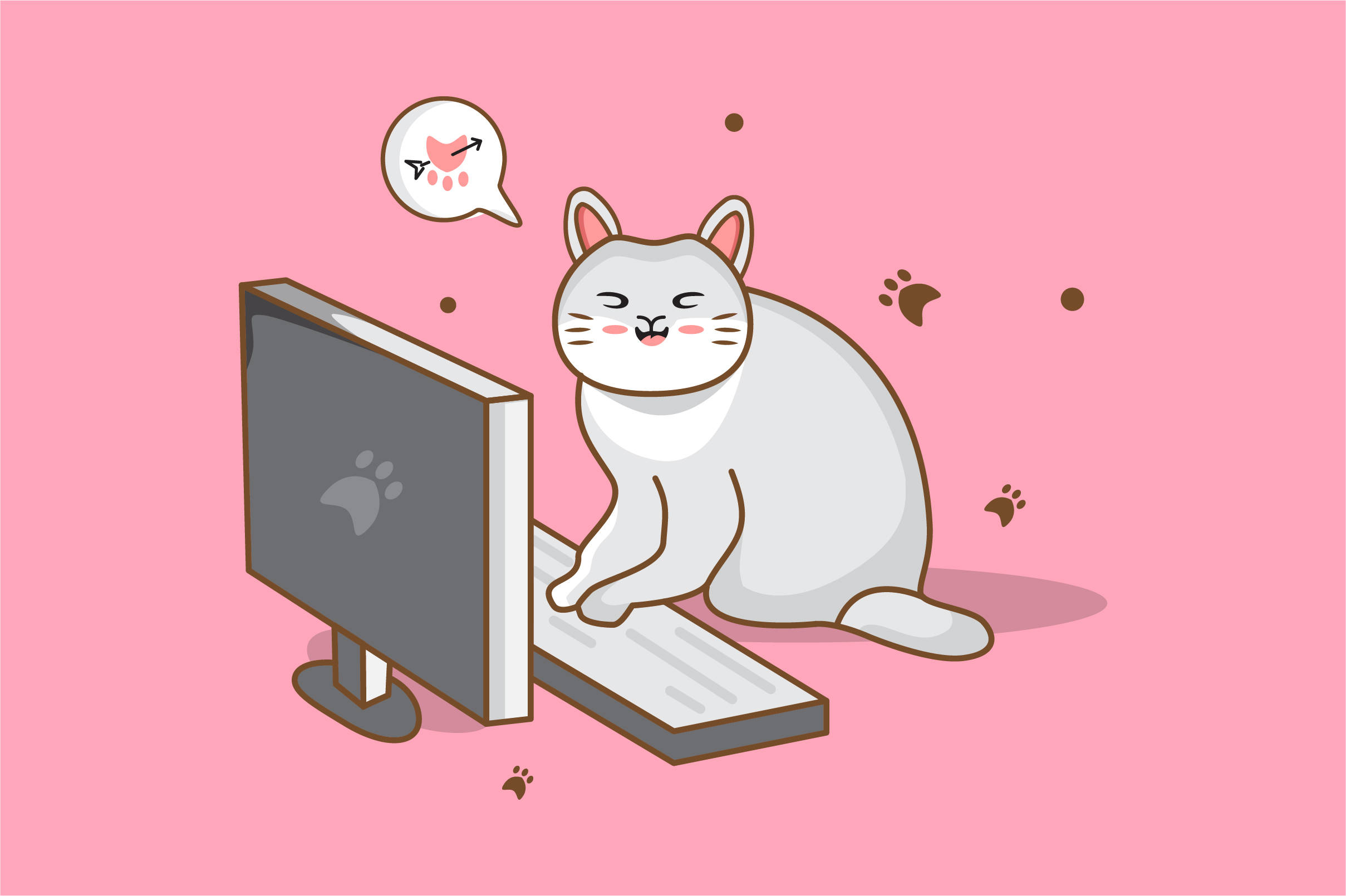 Kedi Bilgisayar Klavyesi Sanatı Duvar Kağıdı