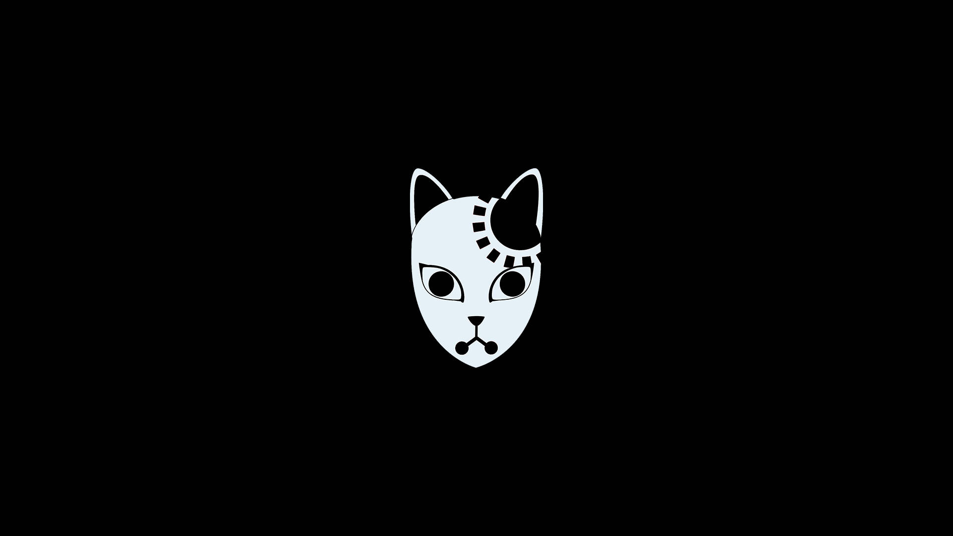Kedi Desenli Demon Slayer Maskesi Duvar Kağıdı