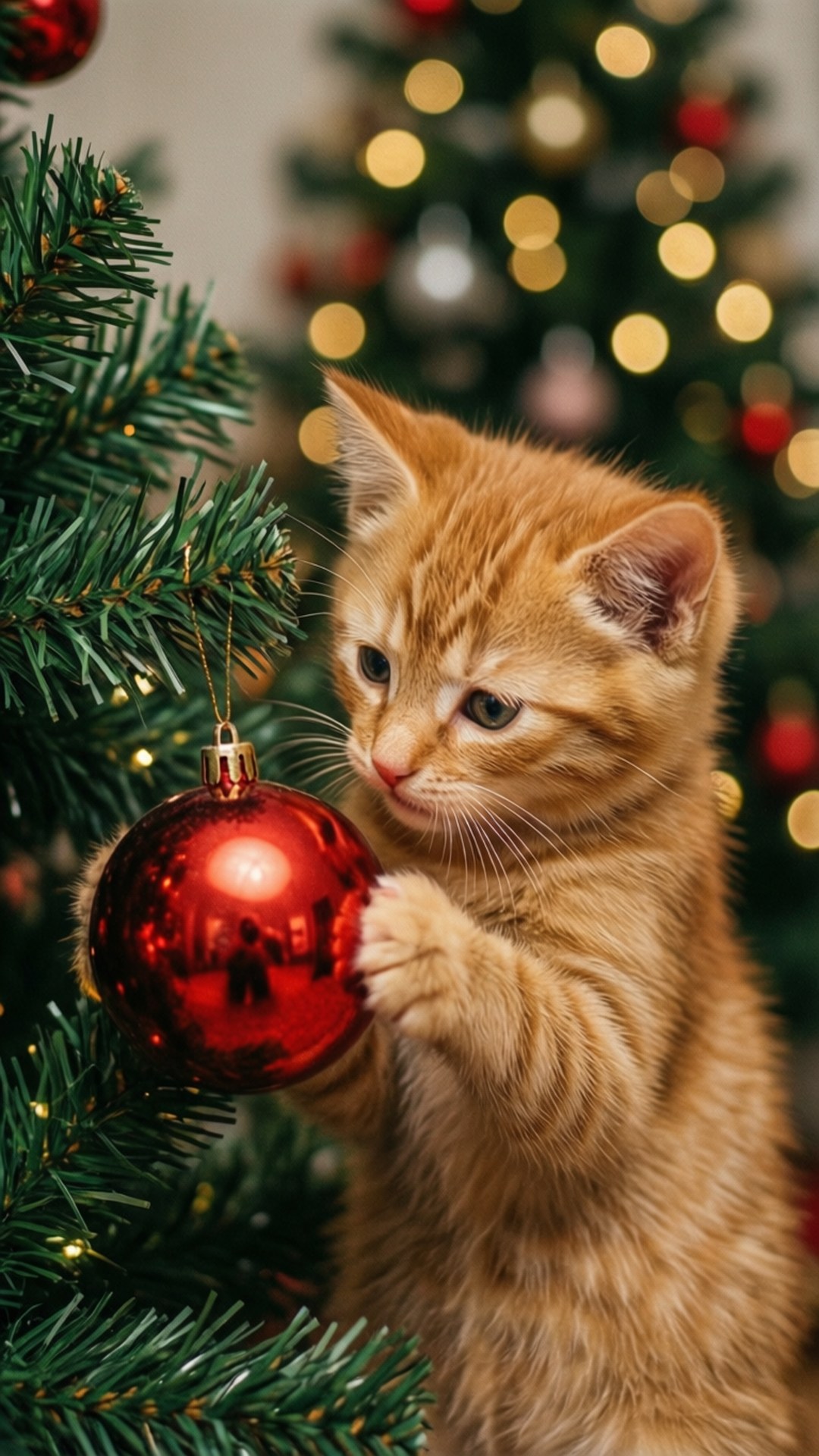 Kedi Yavrusu ve Süs Duvar Kağıdı