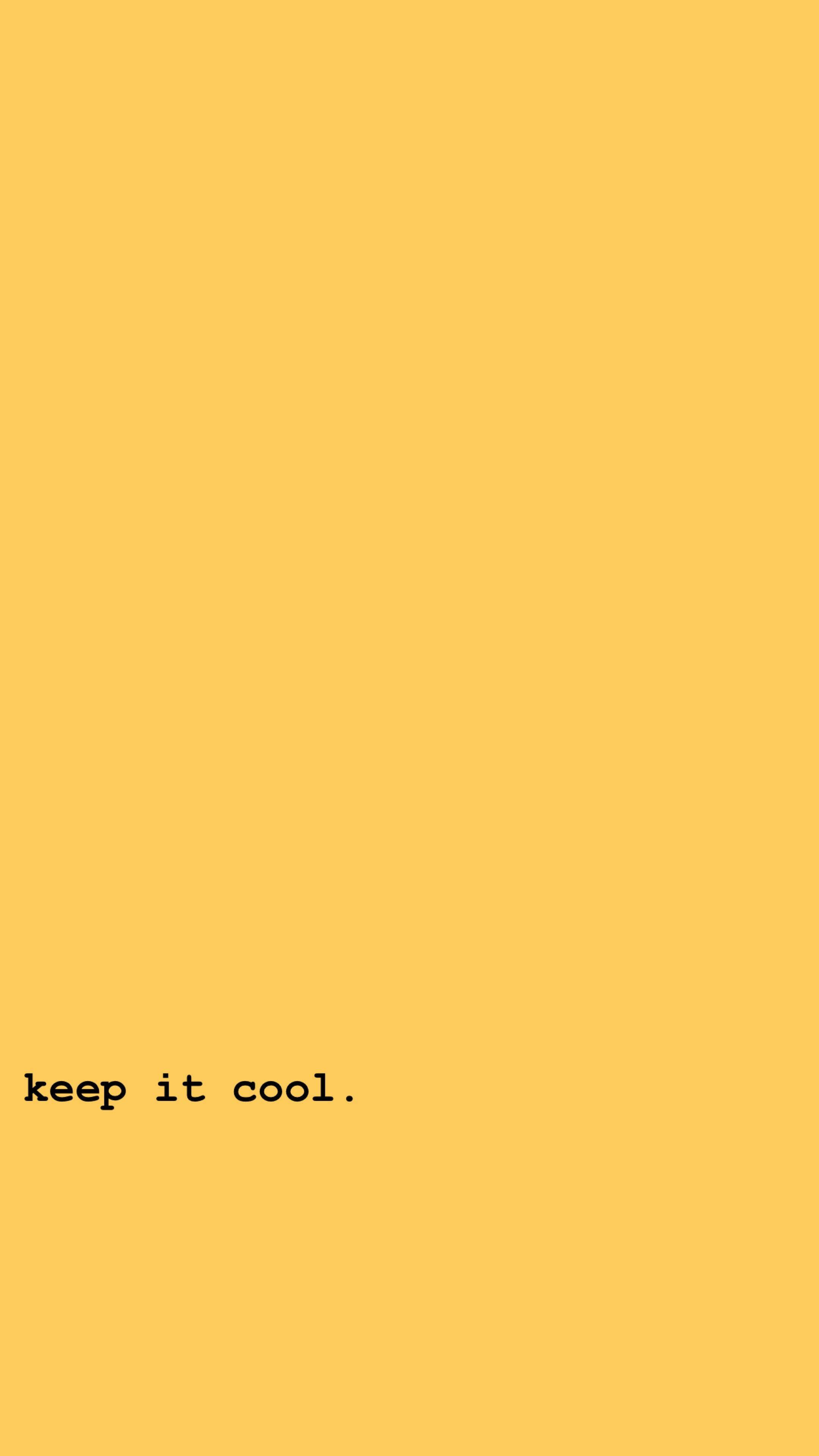 Keep It Cool Pastel Sarı Estetik Duvar Kağıdı